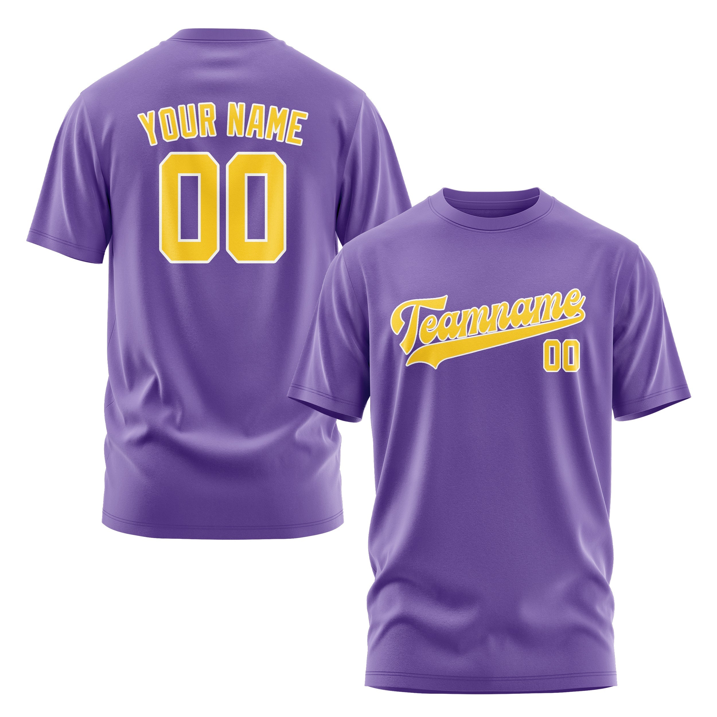 Custom Light Purple Gold T-Shirt