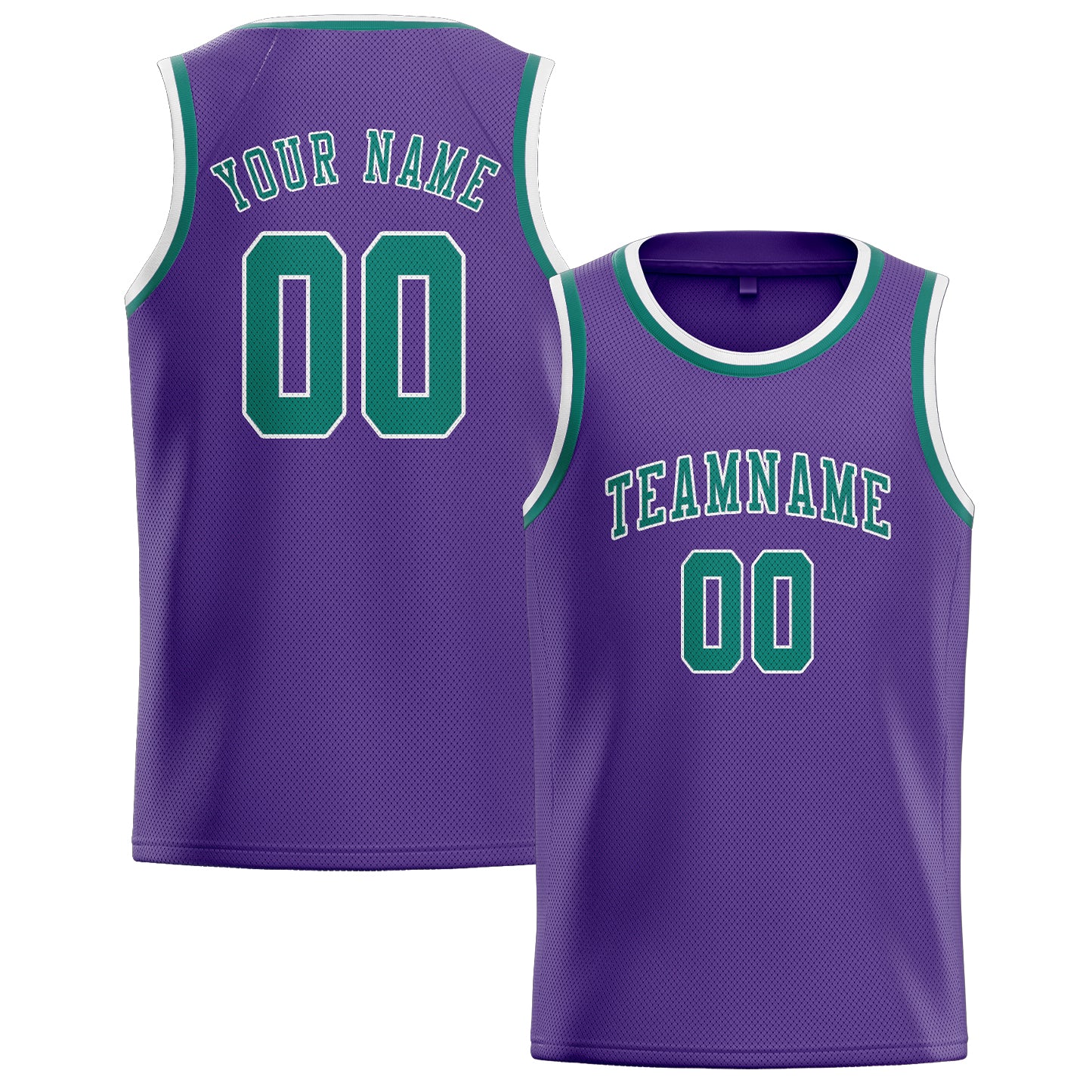 Custom Light Purple Blue Green Basketball Jersey