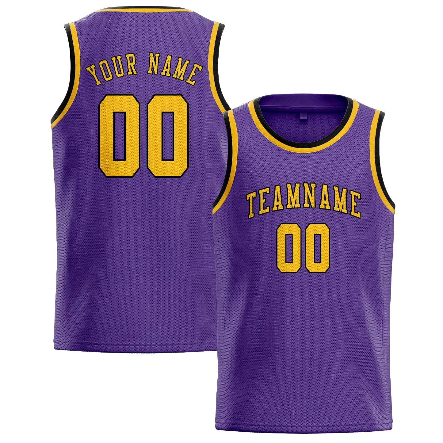 Custom Light Purple Gold Basketball Jersey