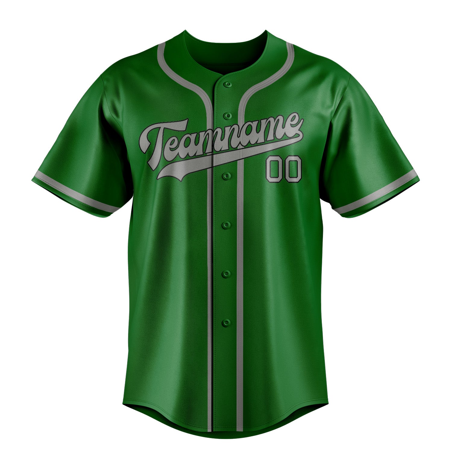 Custom Emerald Green Gray Baseball Jersey