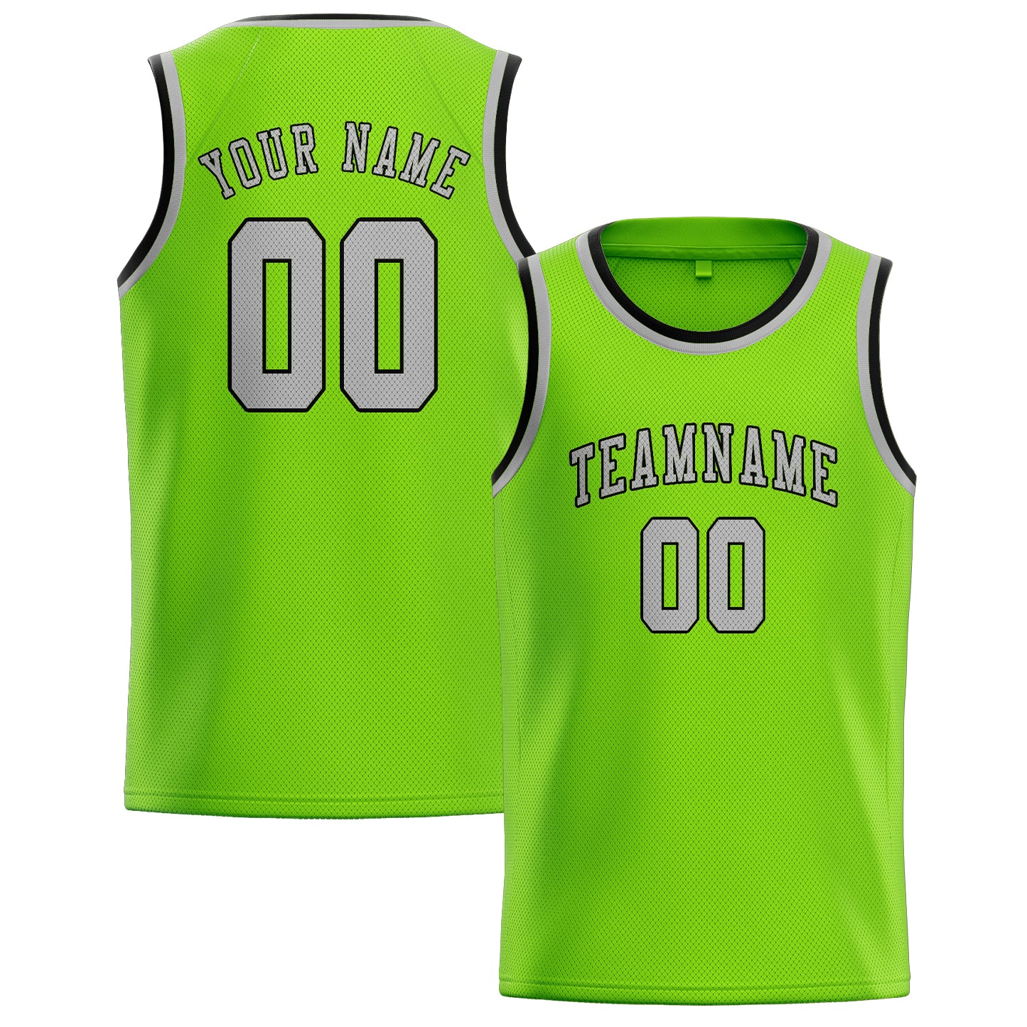 Custom Emerald Green Gray Basketball Jersey