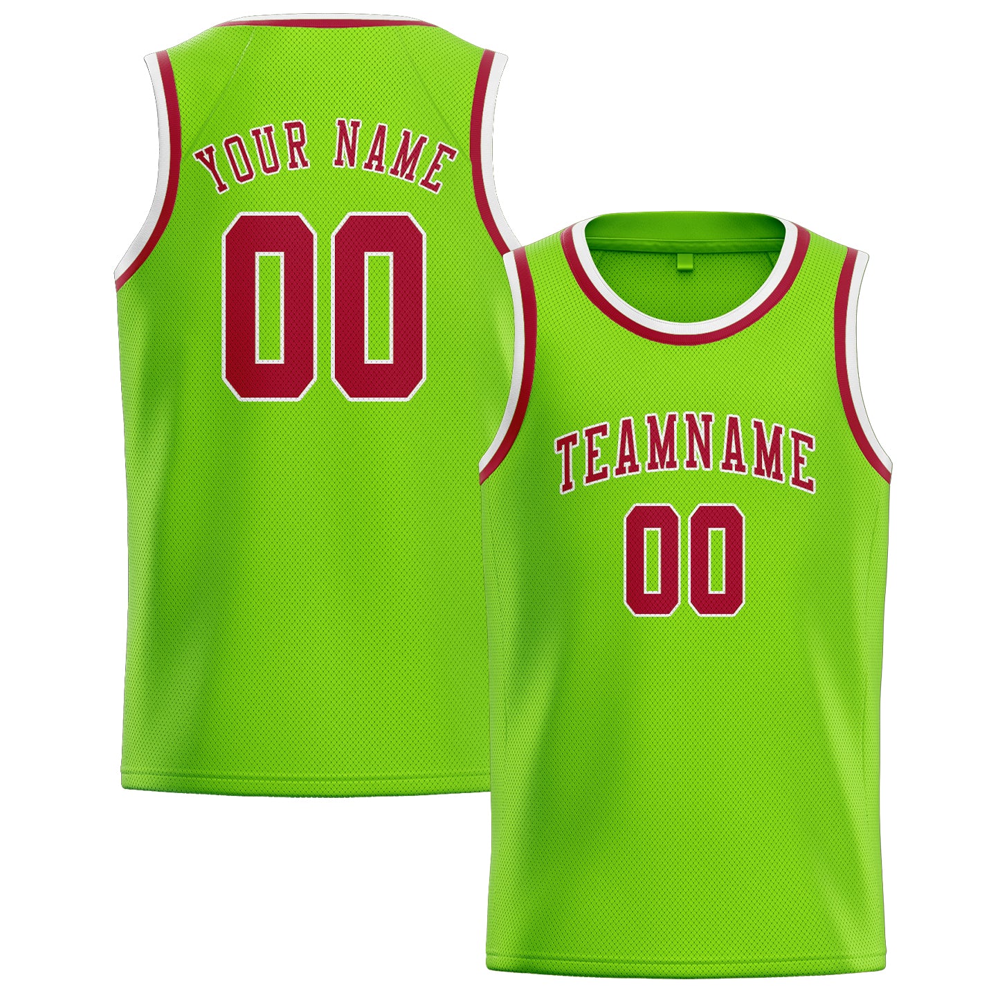 Custom Emerald Green Red Basketball Jersey