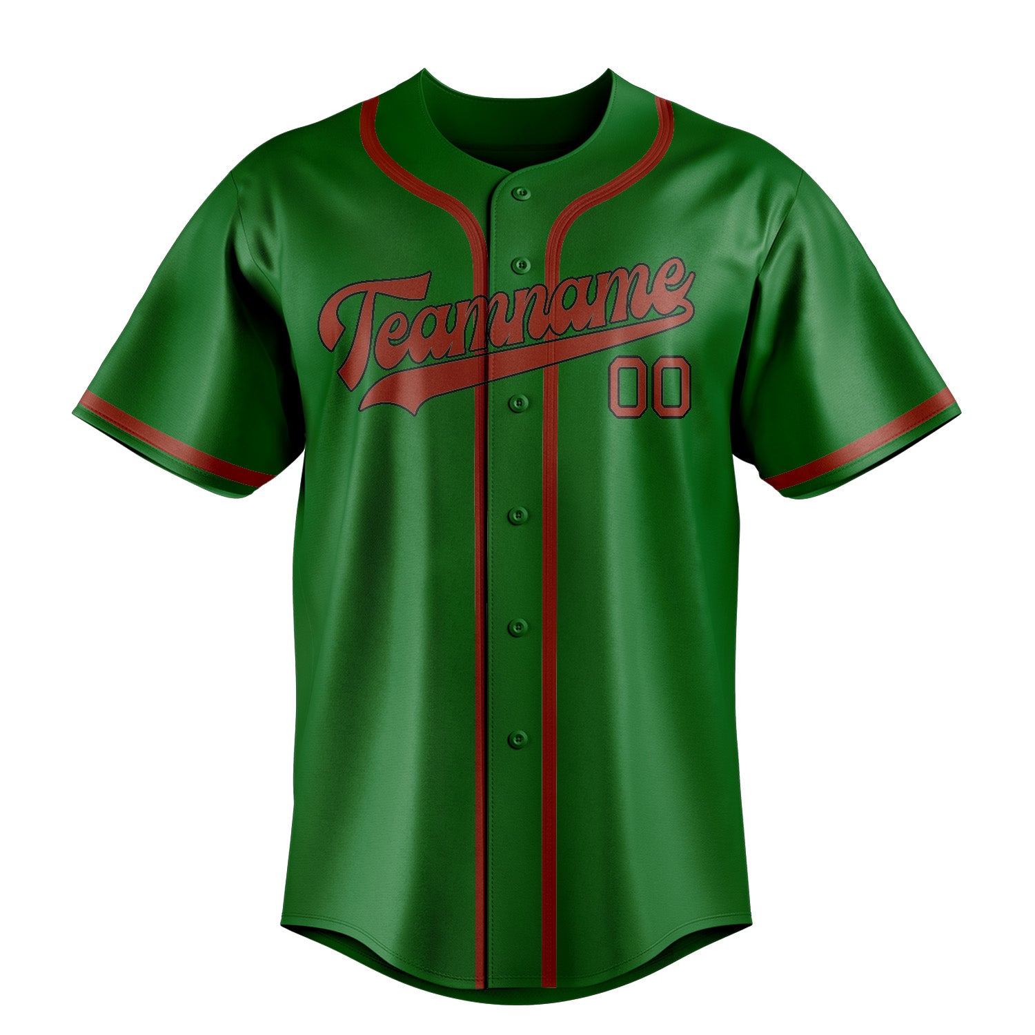 Custom Emerald Green Coral Red Baseball Jersey