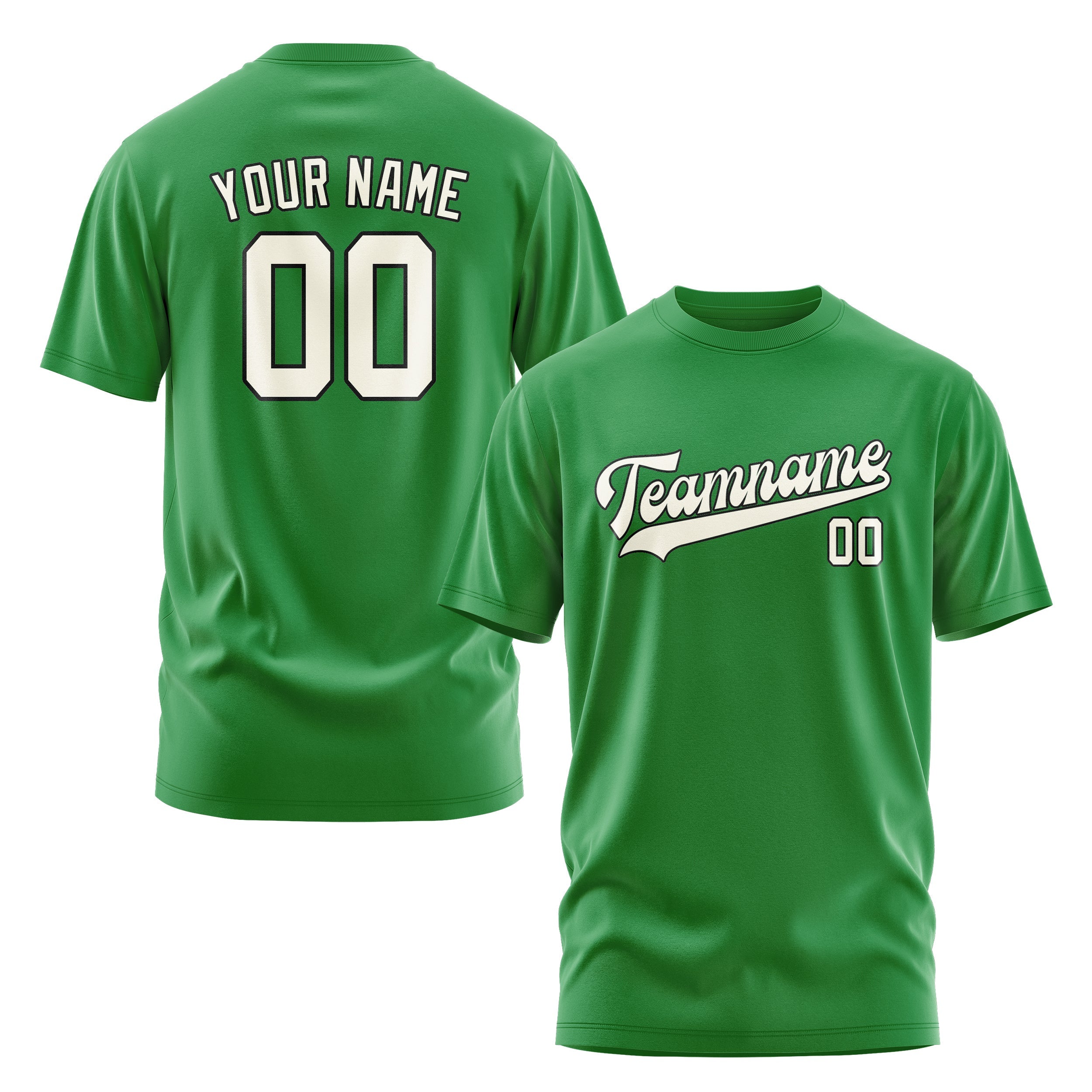 Custom Emerald Green Cream T-Shirt
