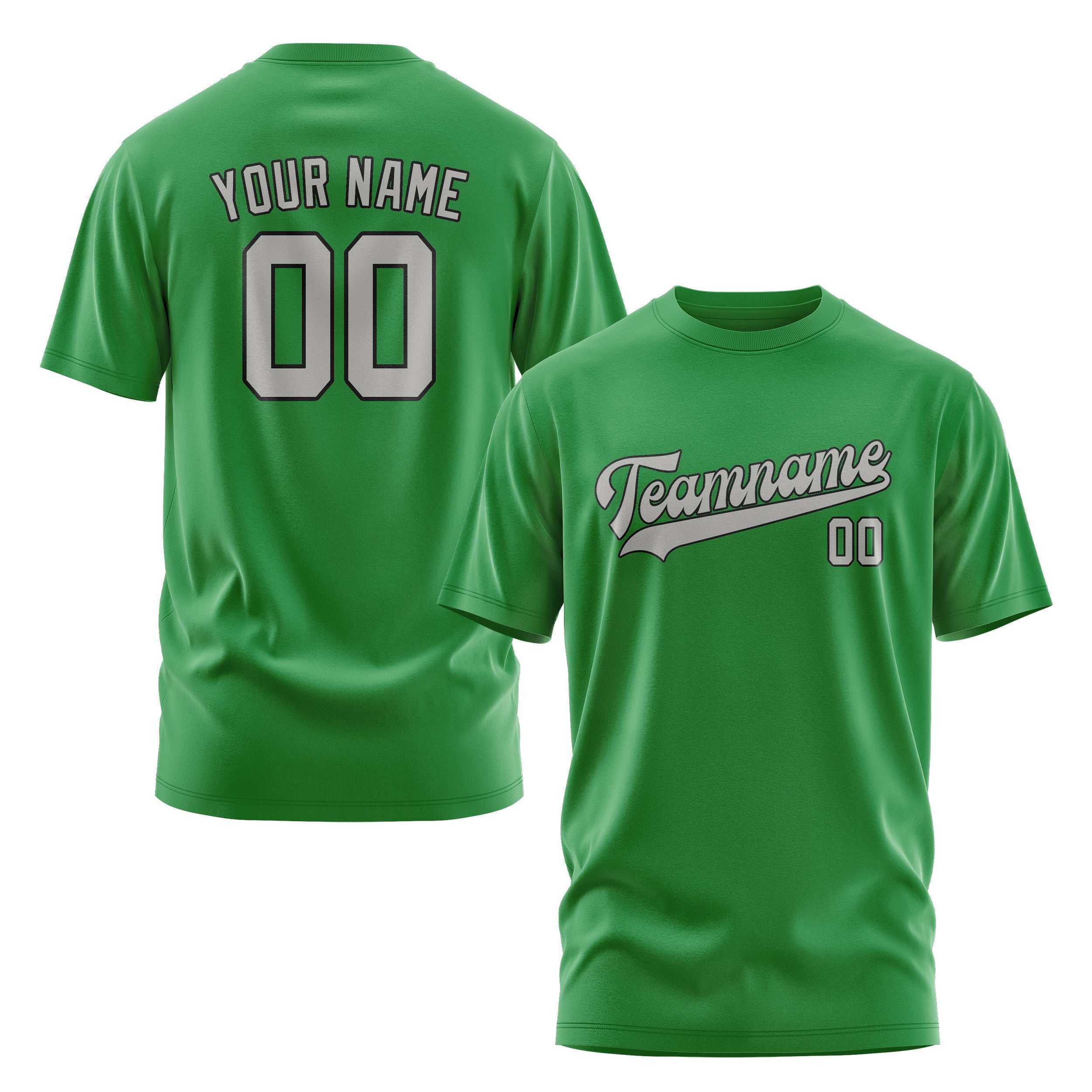 Custom Emerald Green Gray T-Shirt