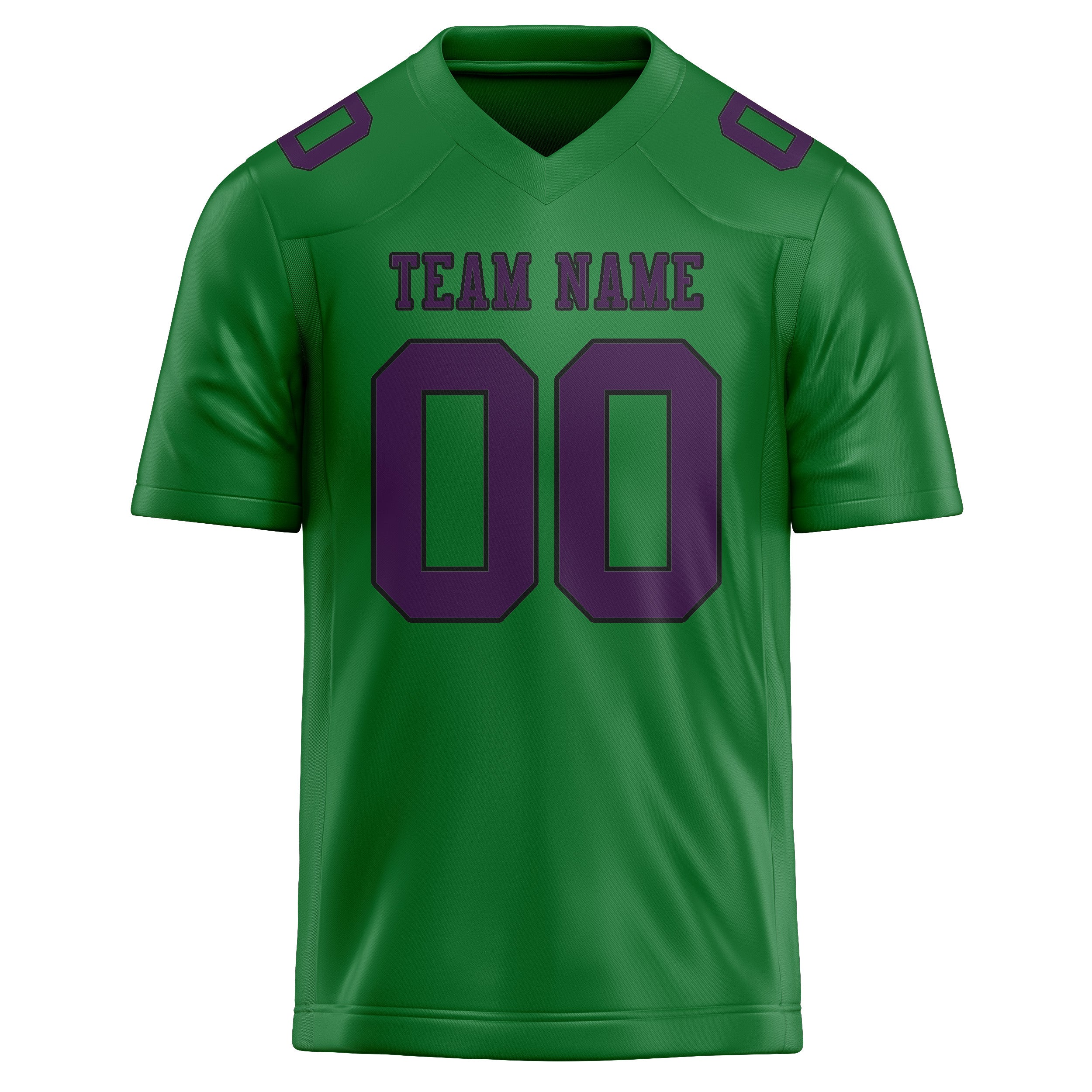 Custom Emerald Green Purple Football Jersey
