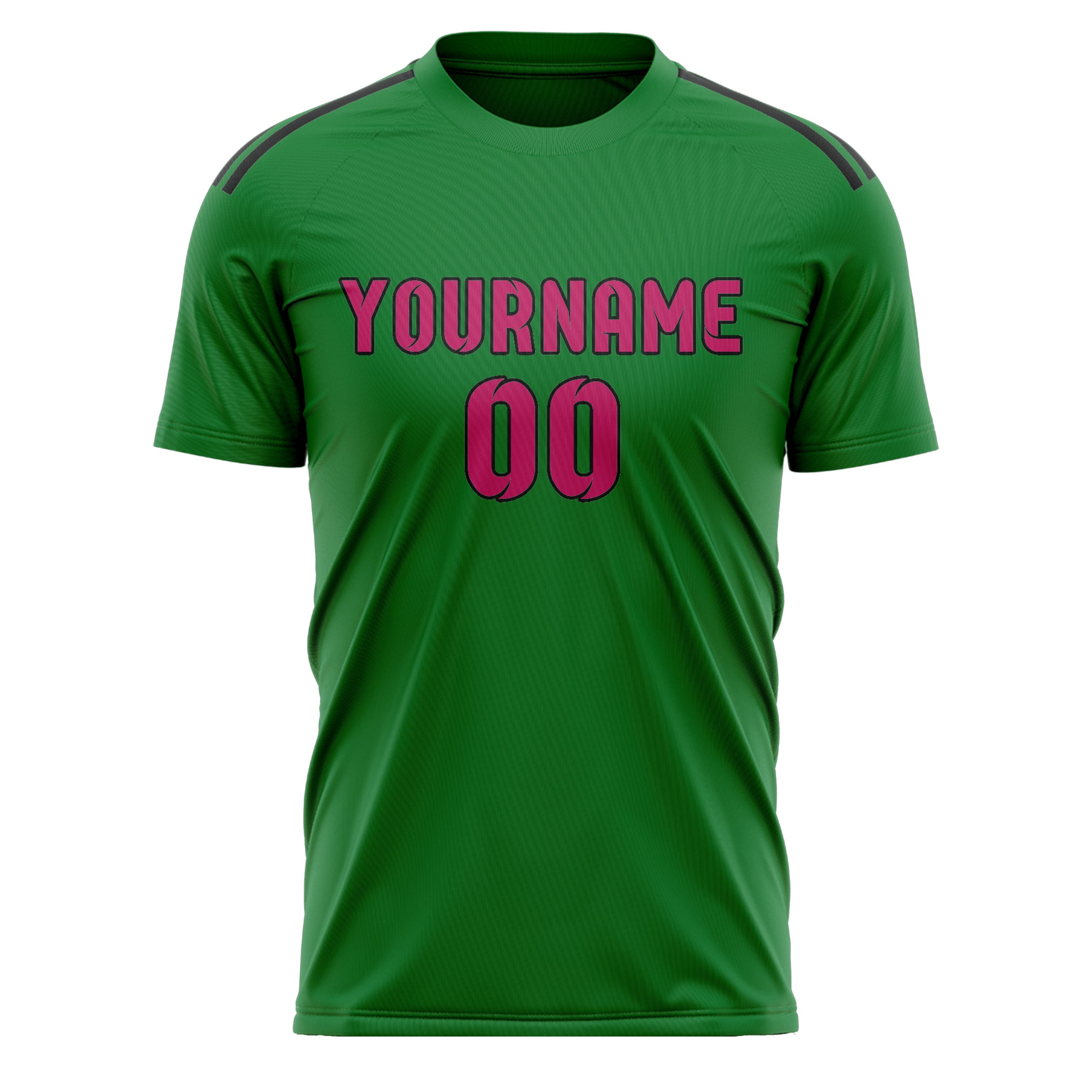 Custom Emerald Green Pink Soccer Jersey