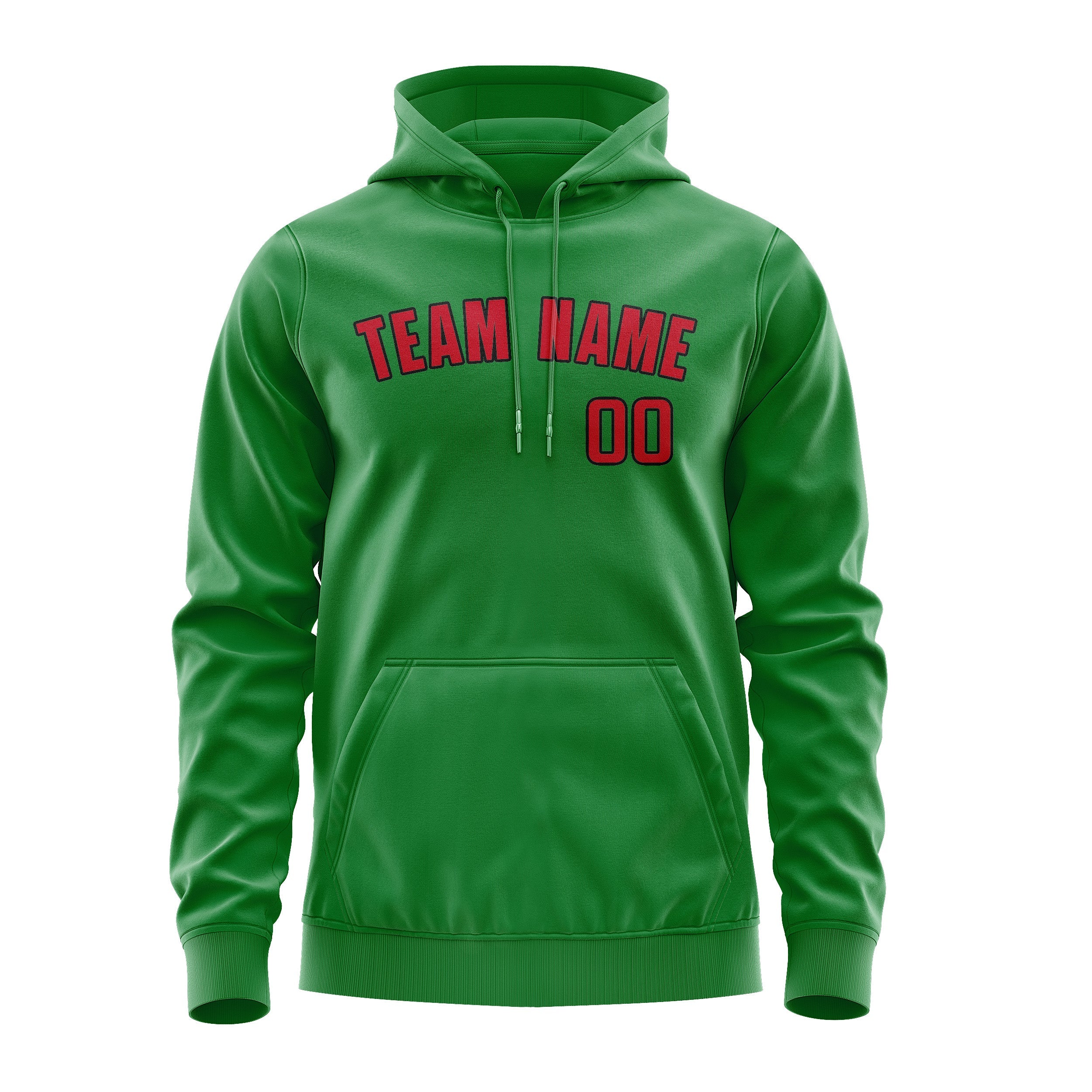 Custom Emerald Green Red Hoodie