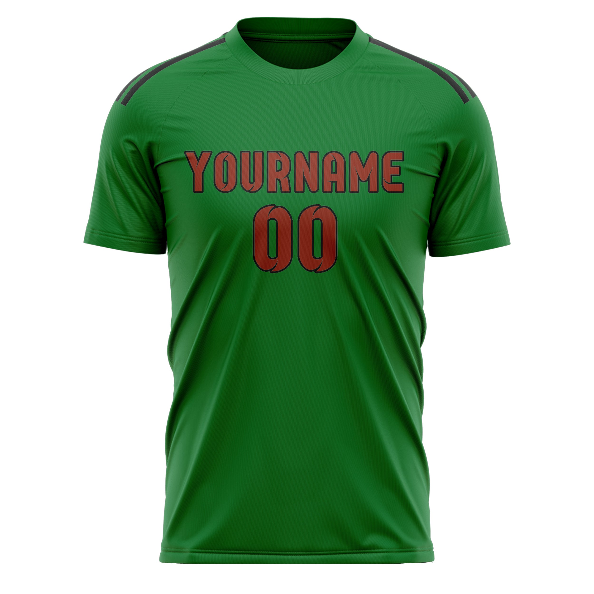 Custom Emerald Green Coral Red Soccer Jersey