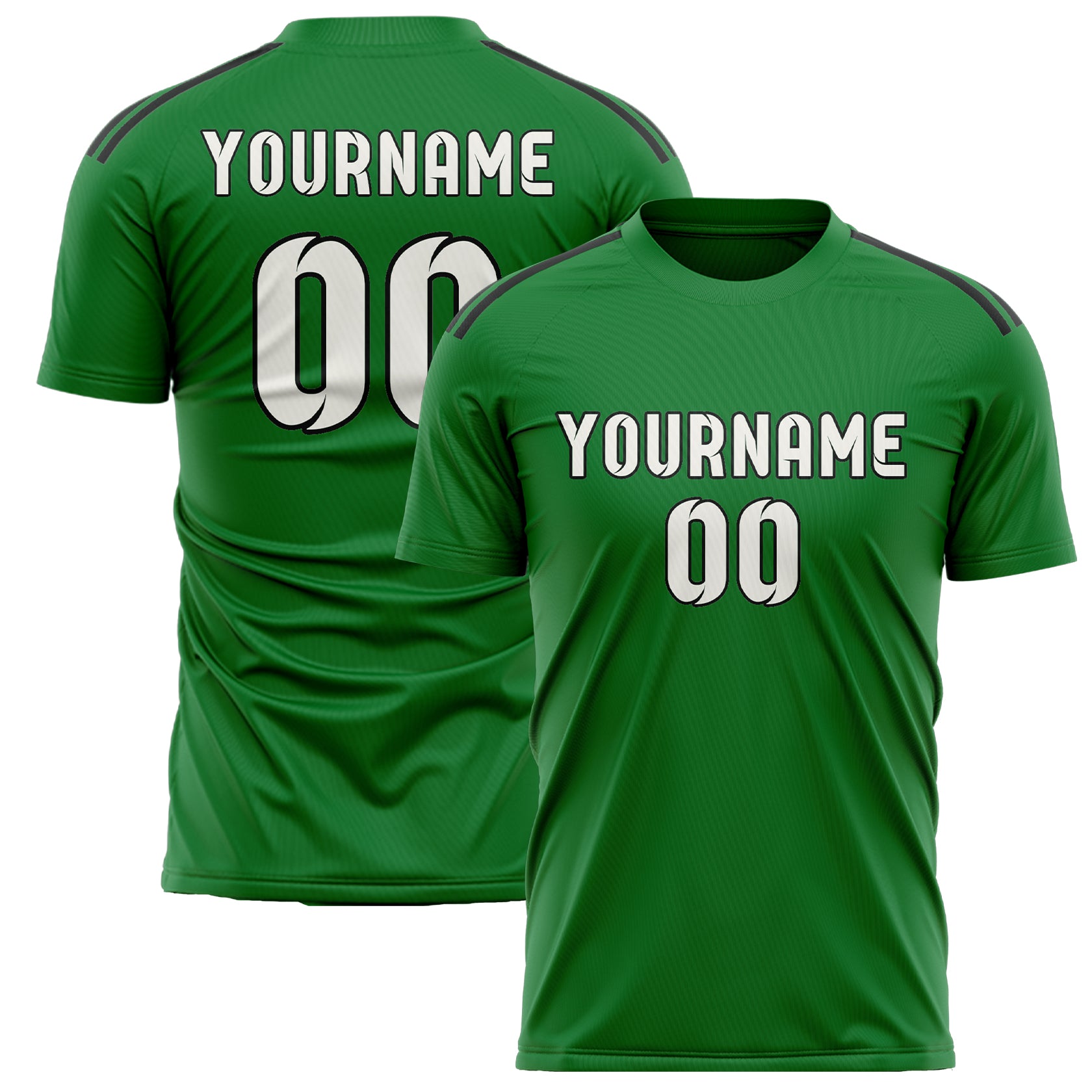 Custom Emerald Green White Soccer Jersey
