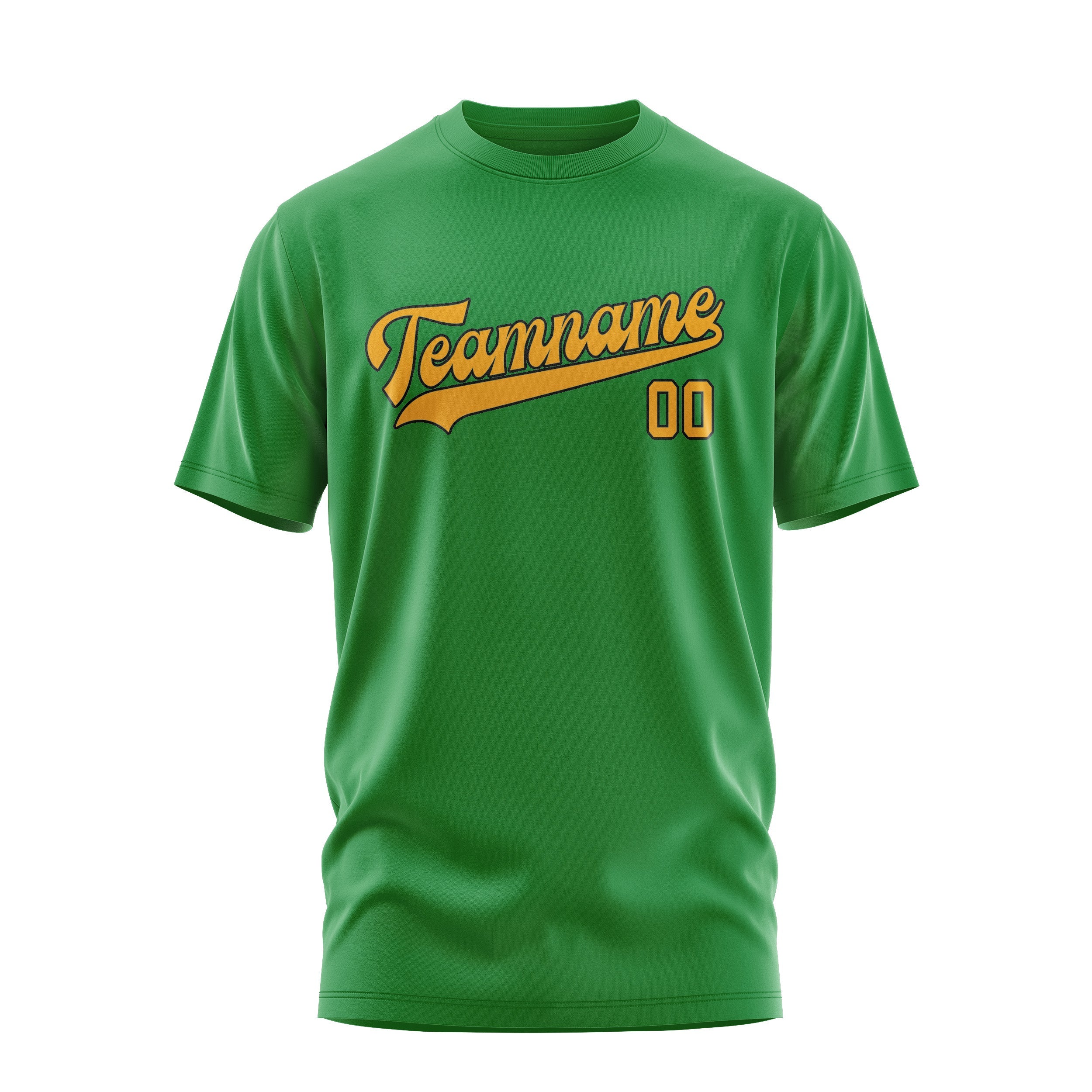 Custom Emerald Green Yellow T-Shirt