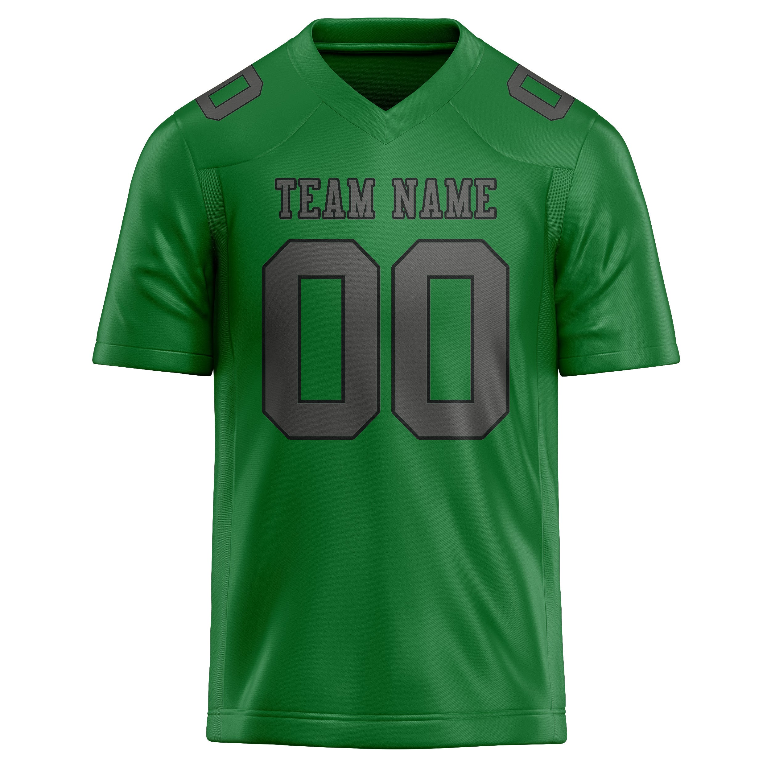 Custom Emerald Green Dark Grey Football Jersey
