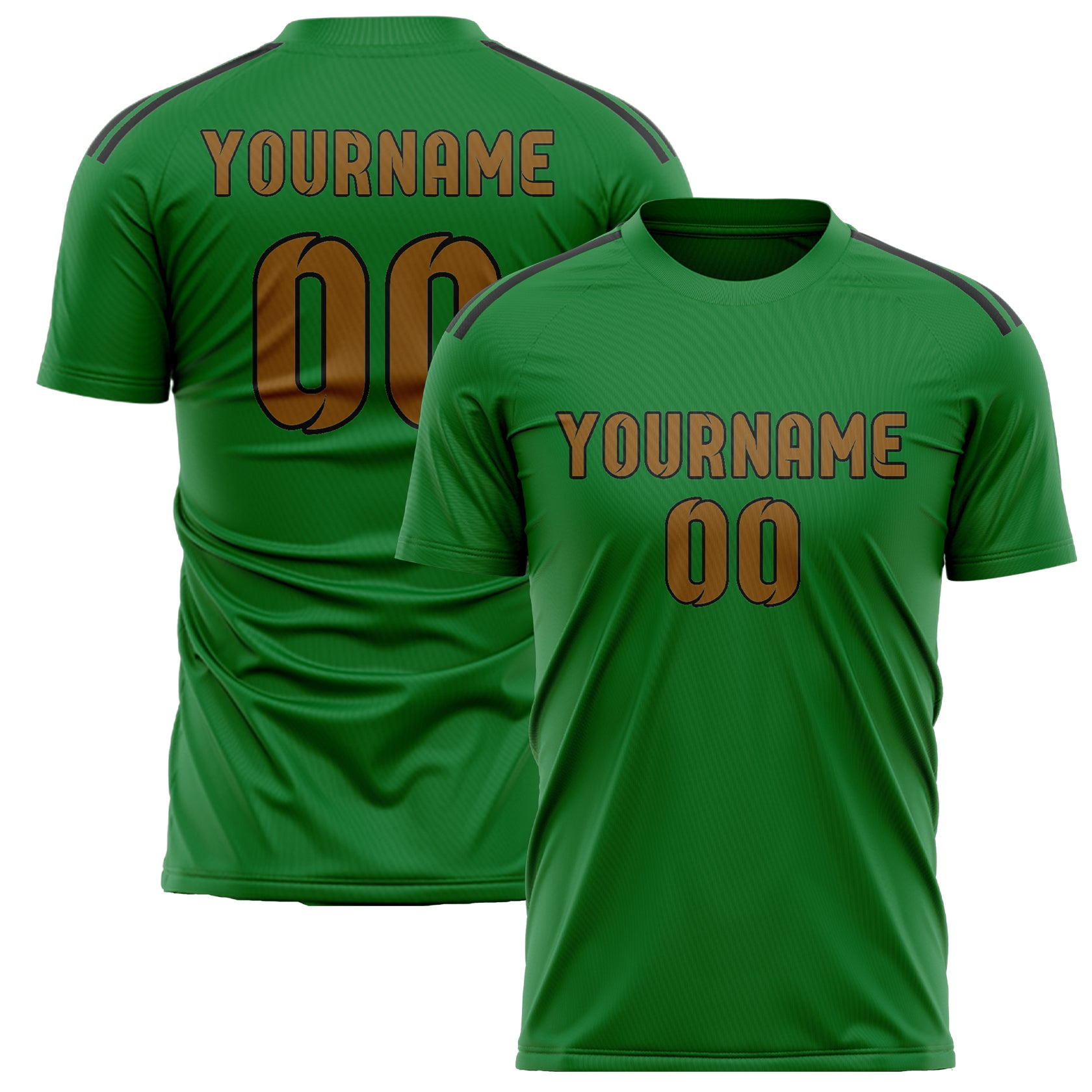 Custom Emerald Green Khaki Soccer Jersey