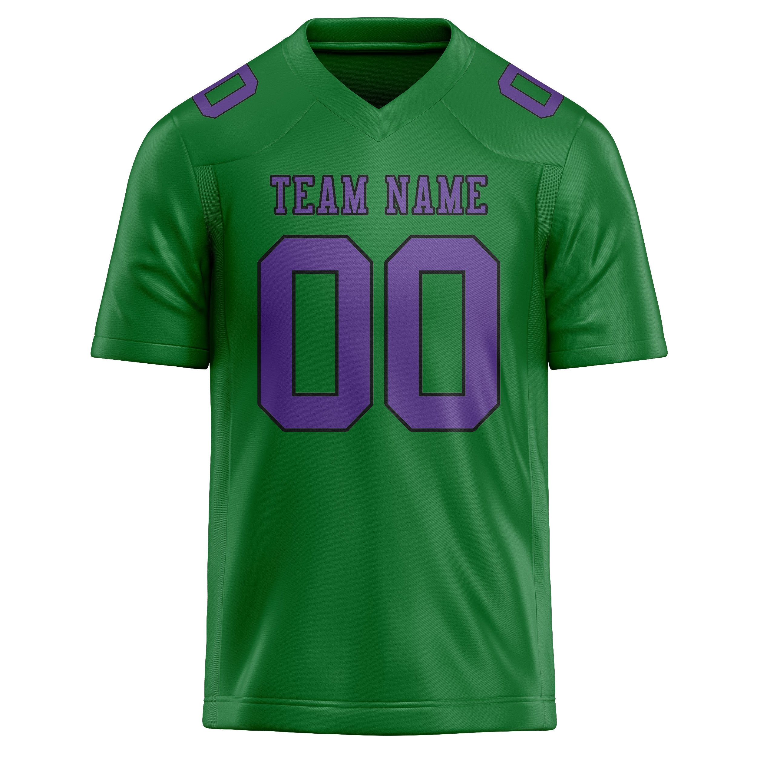 Custom Emerald Green Light Purple Football Jersey