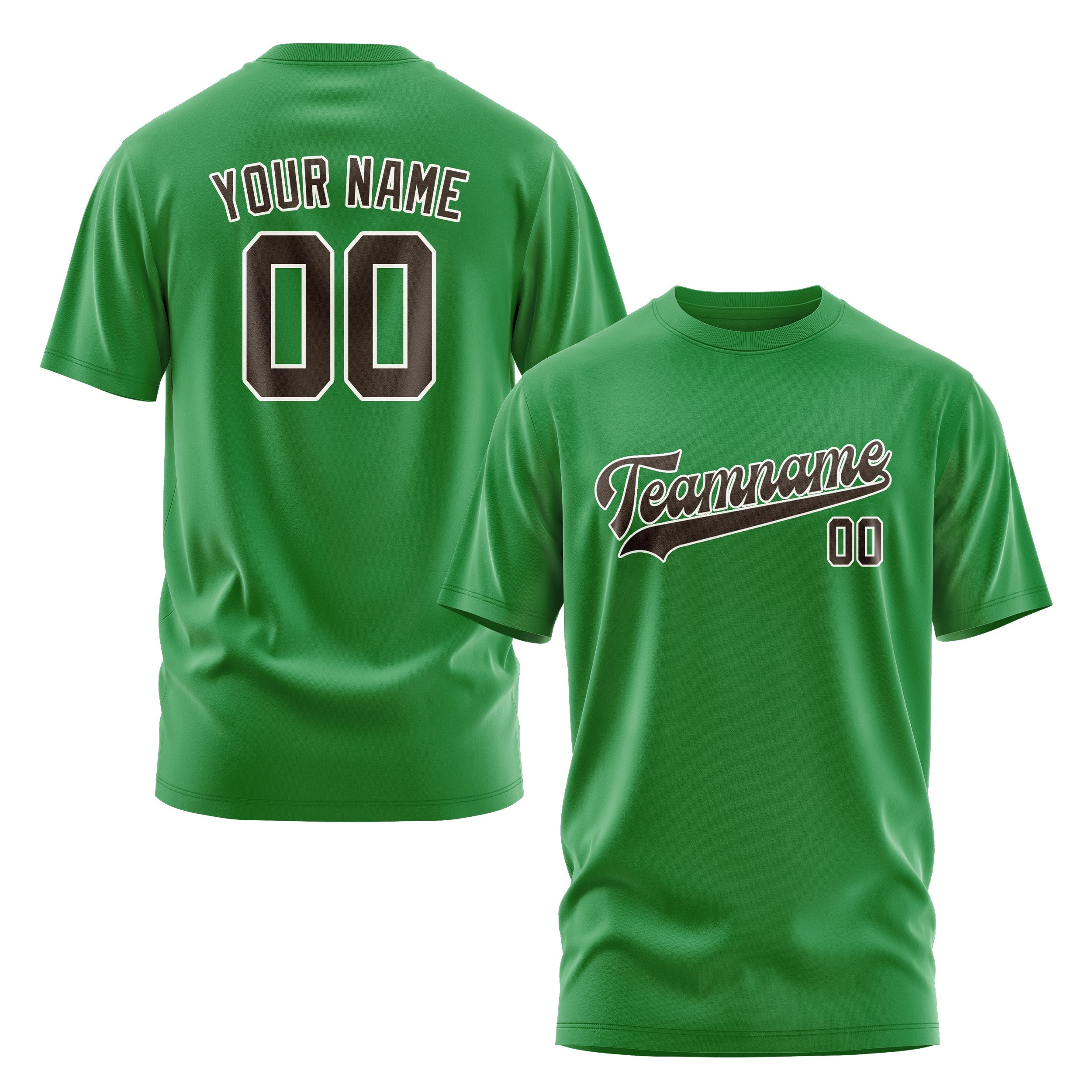 Custom Emerald Green Brown T-Shirt