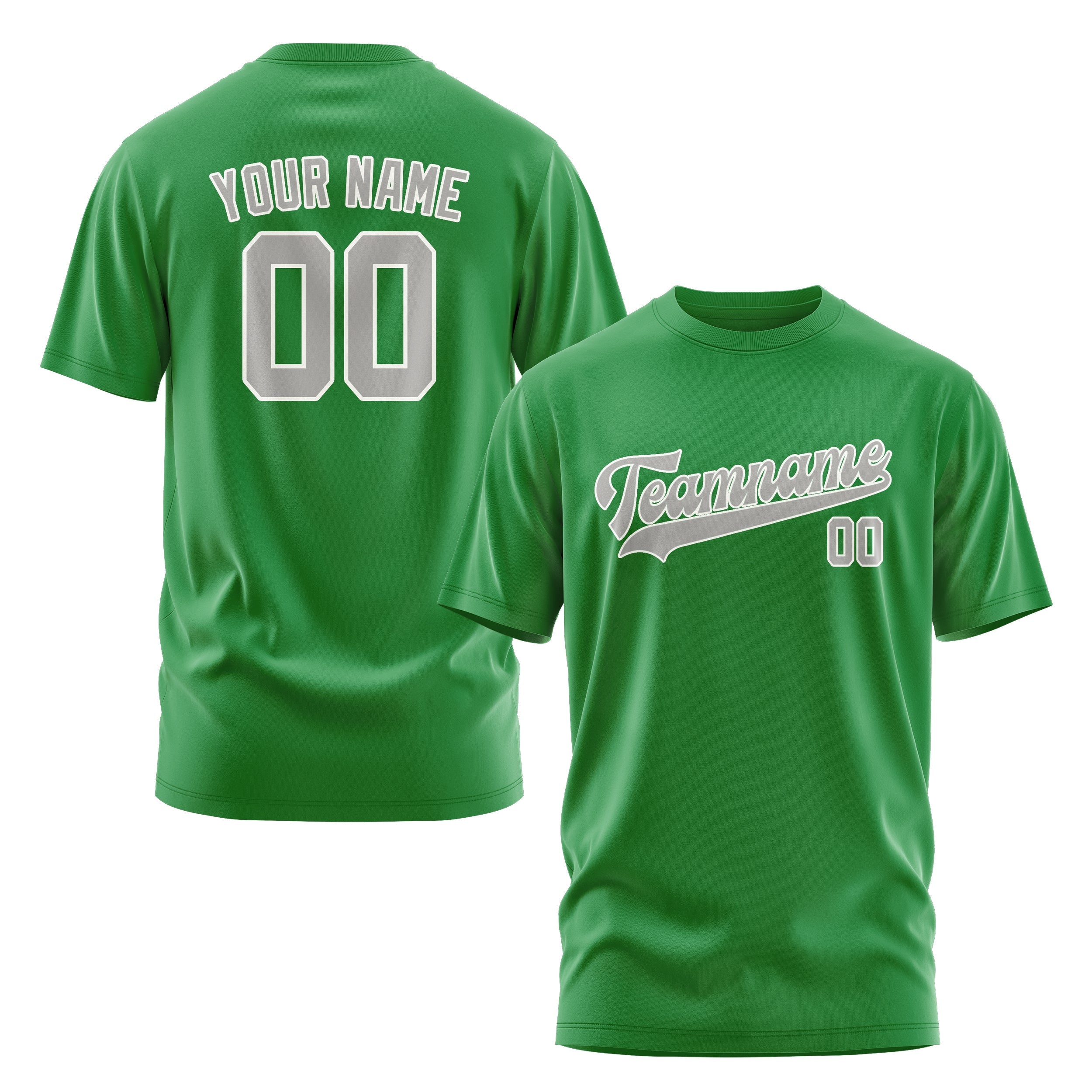 Custom Emerald Green Gray T-Shirt