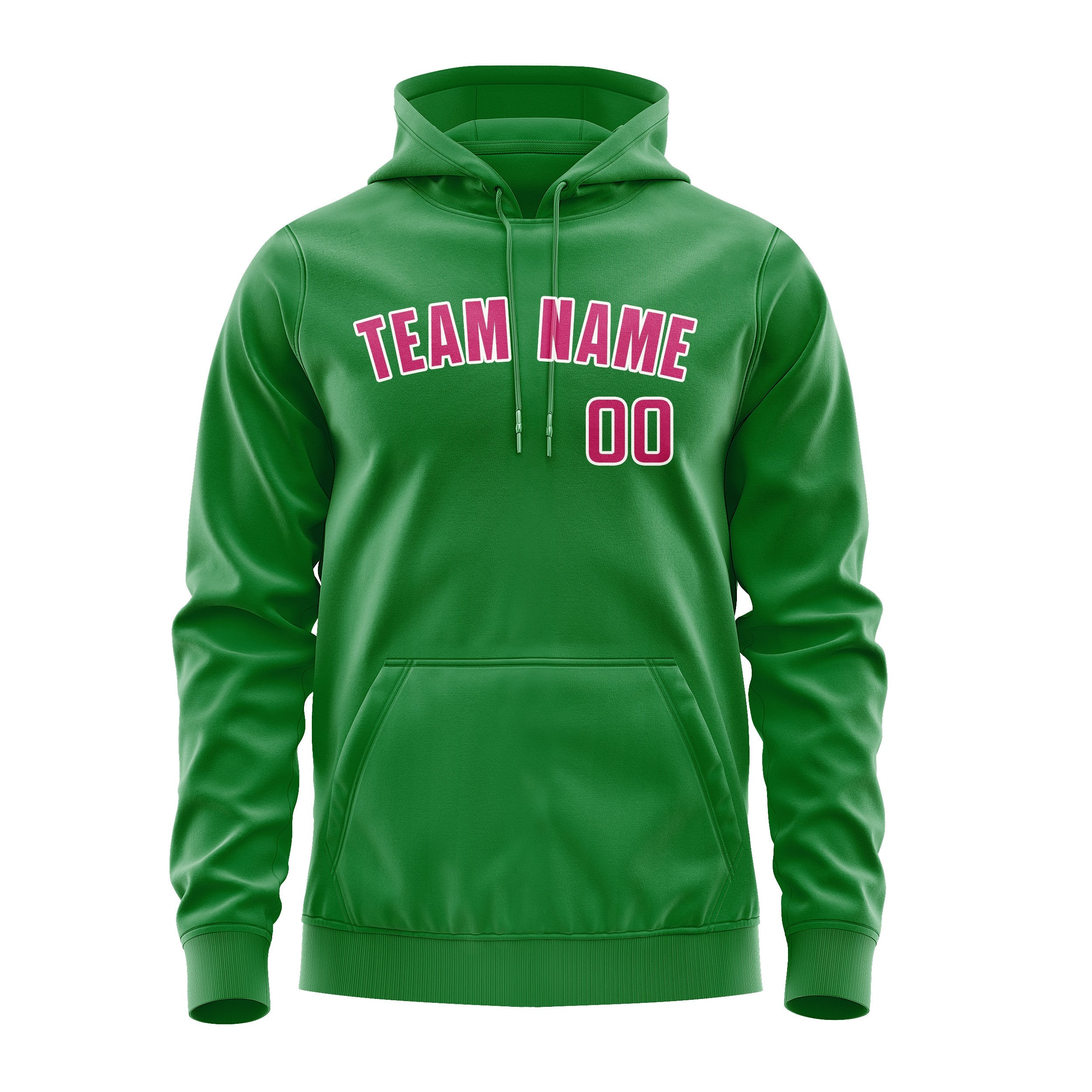 Custom Emerald Green Pink Hoodie