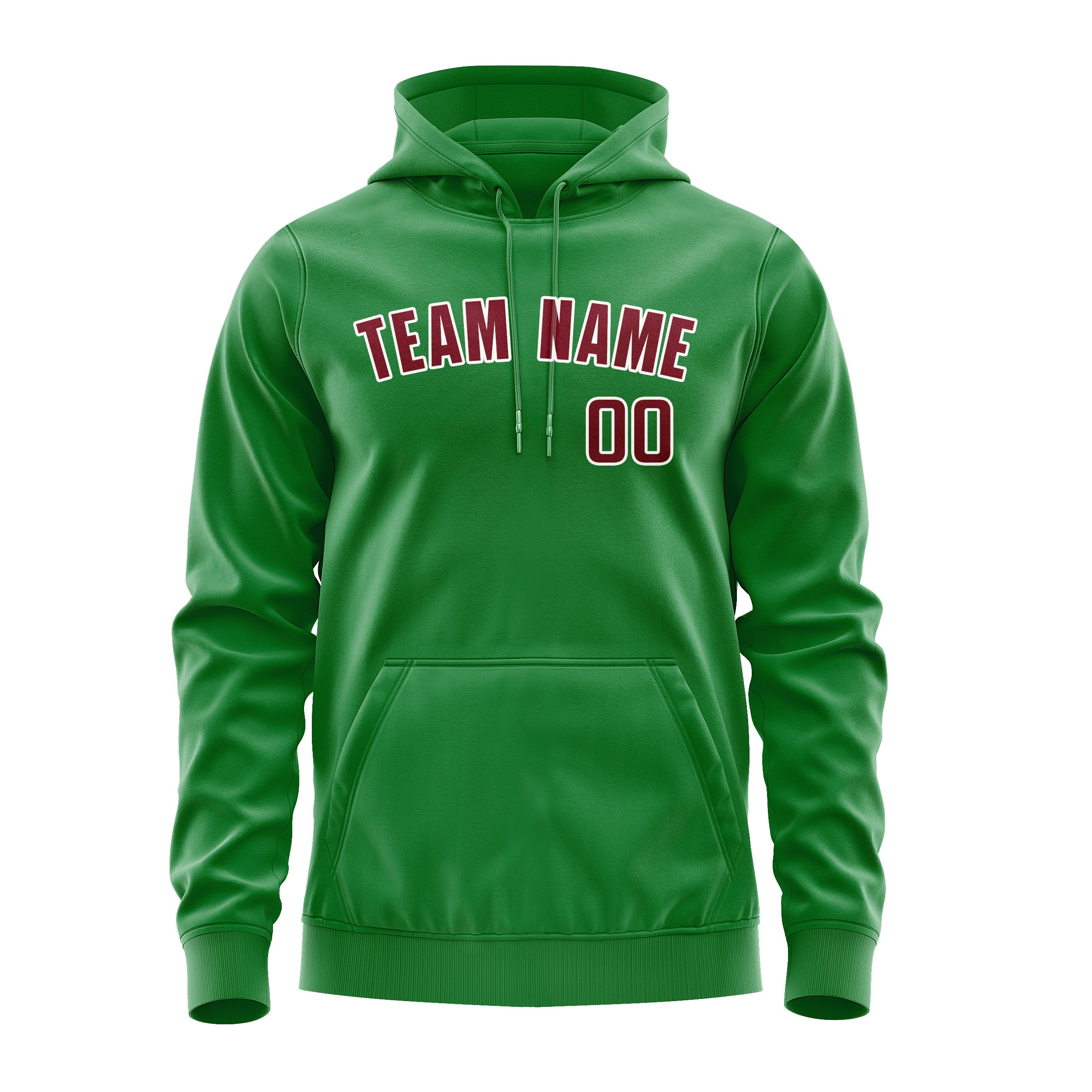 Custom Emerald Green Crimson Red Hoodie