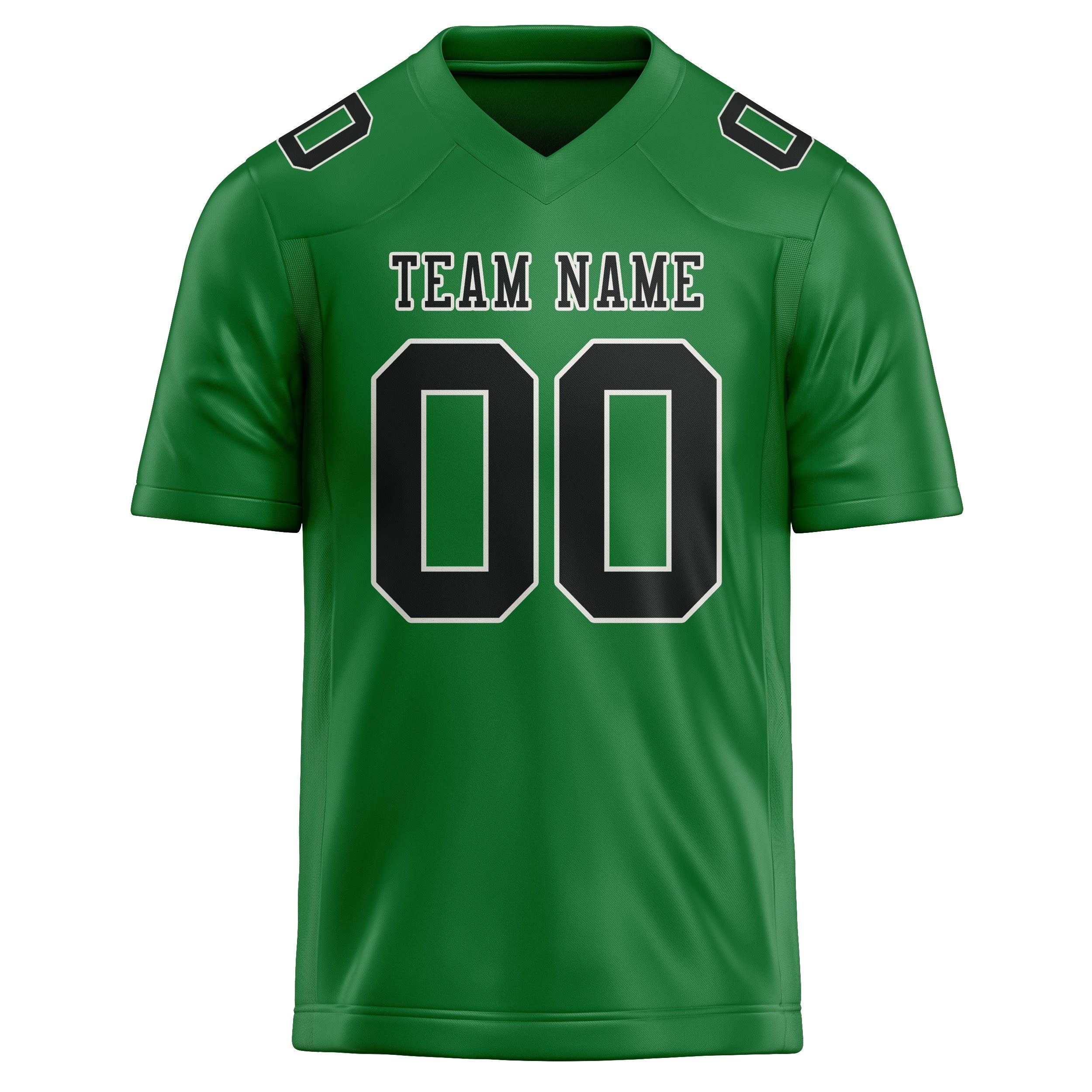 Custom Emerald Green Black Football Jersey