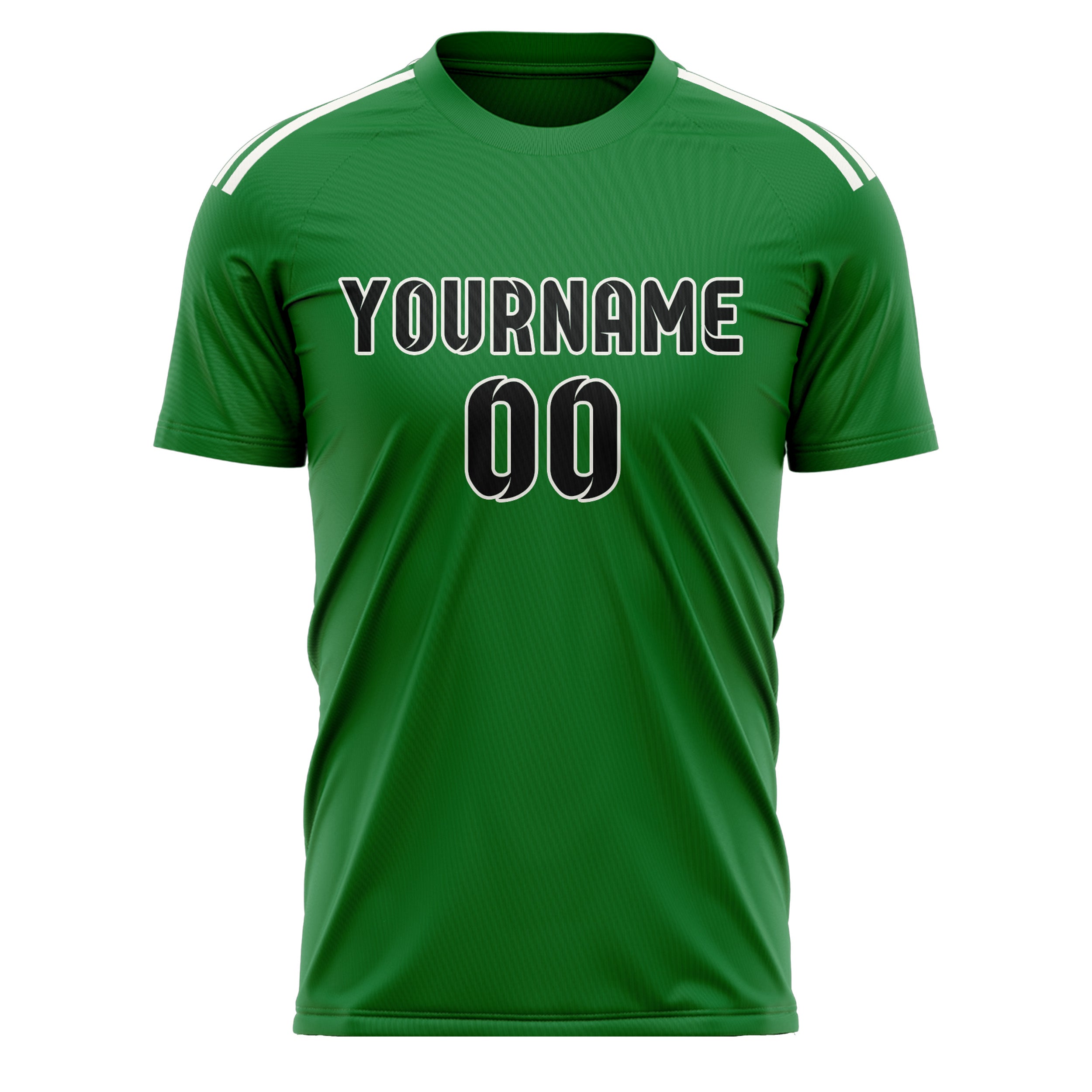 Custom Emerald Green Black Soccer Jersey