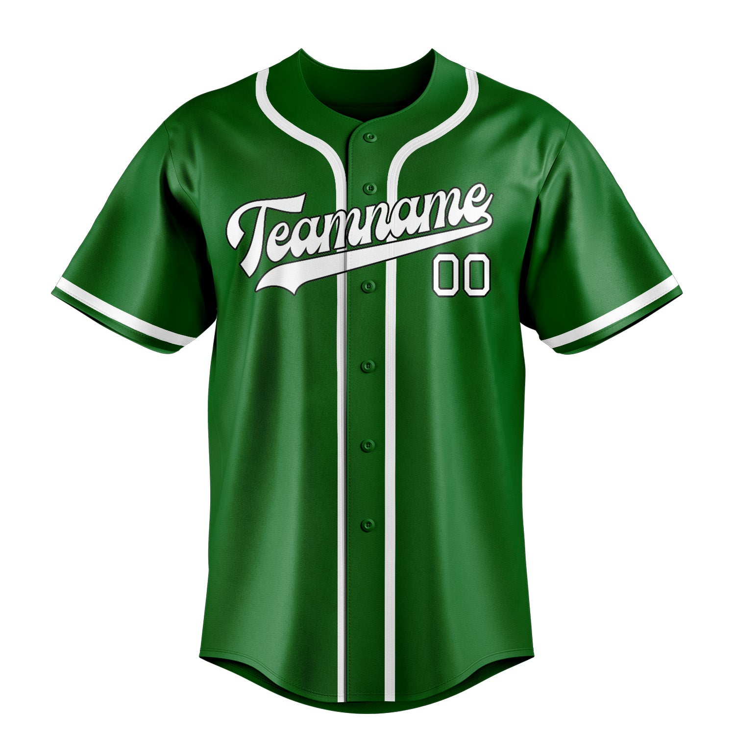 Custom Emerald Green White Baseball Jersey