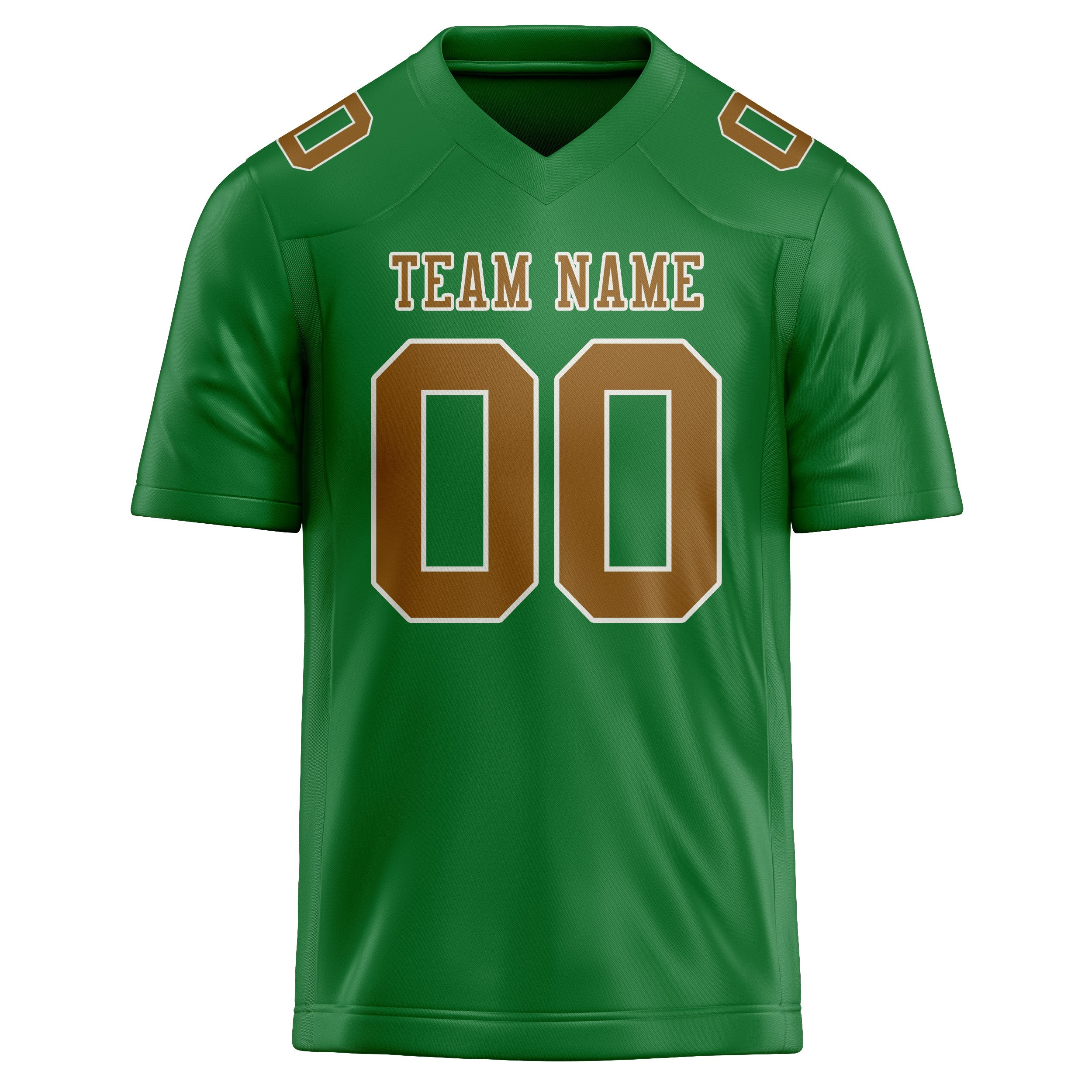 Custom Emerald Green Khaki Football Jersey