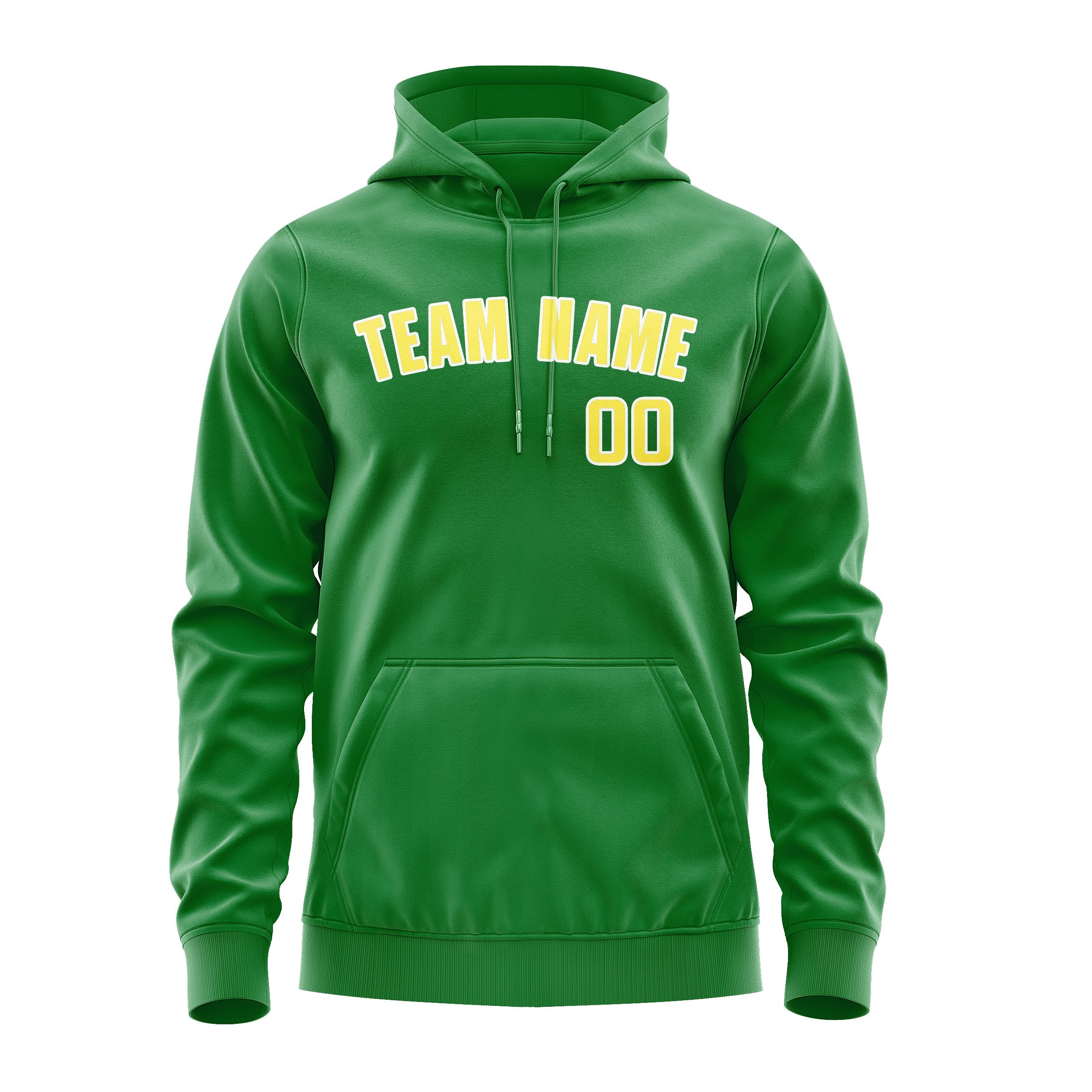 Custom Emerald Green Light Yellow Hoodie