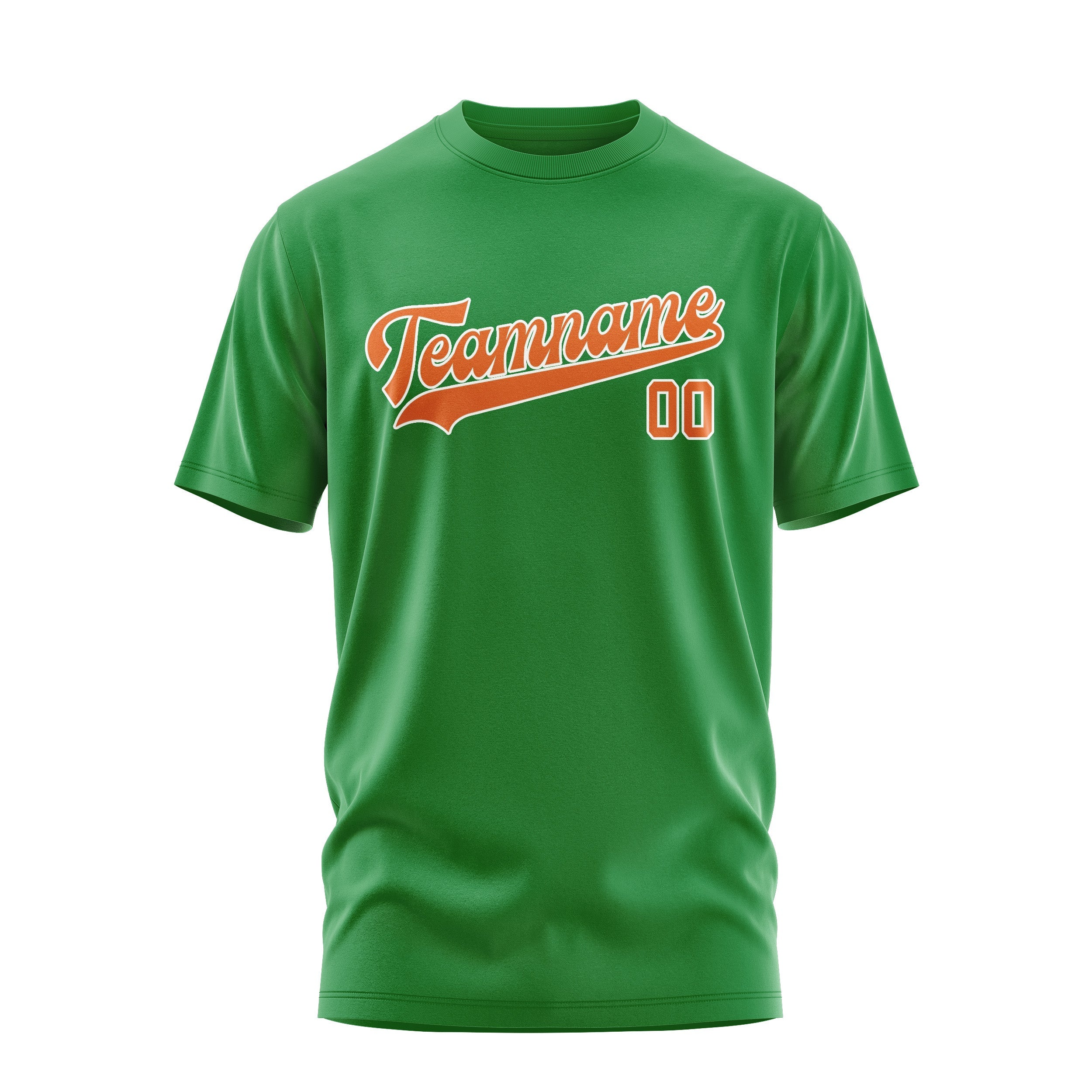 Custom Emerald Green Orange T-Shirt