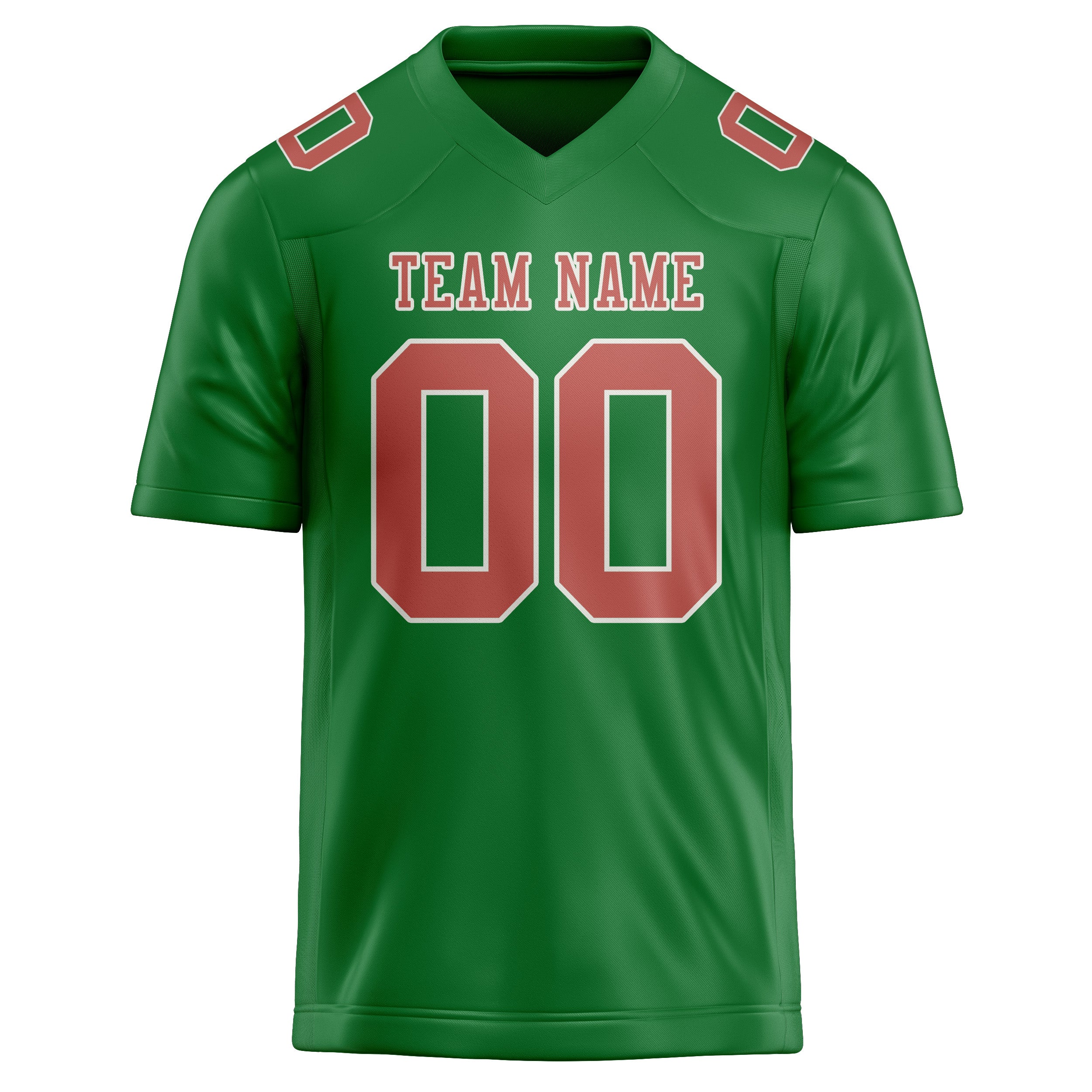 Custom Emerald Green Copper Rose Football Jersey
