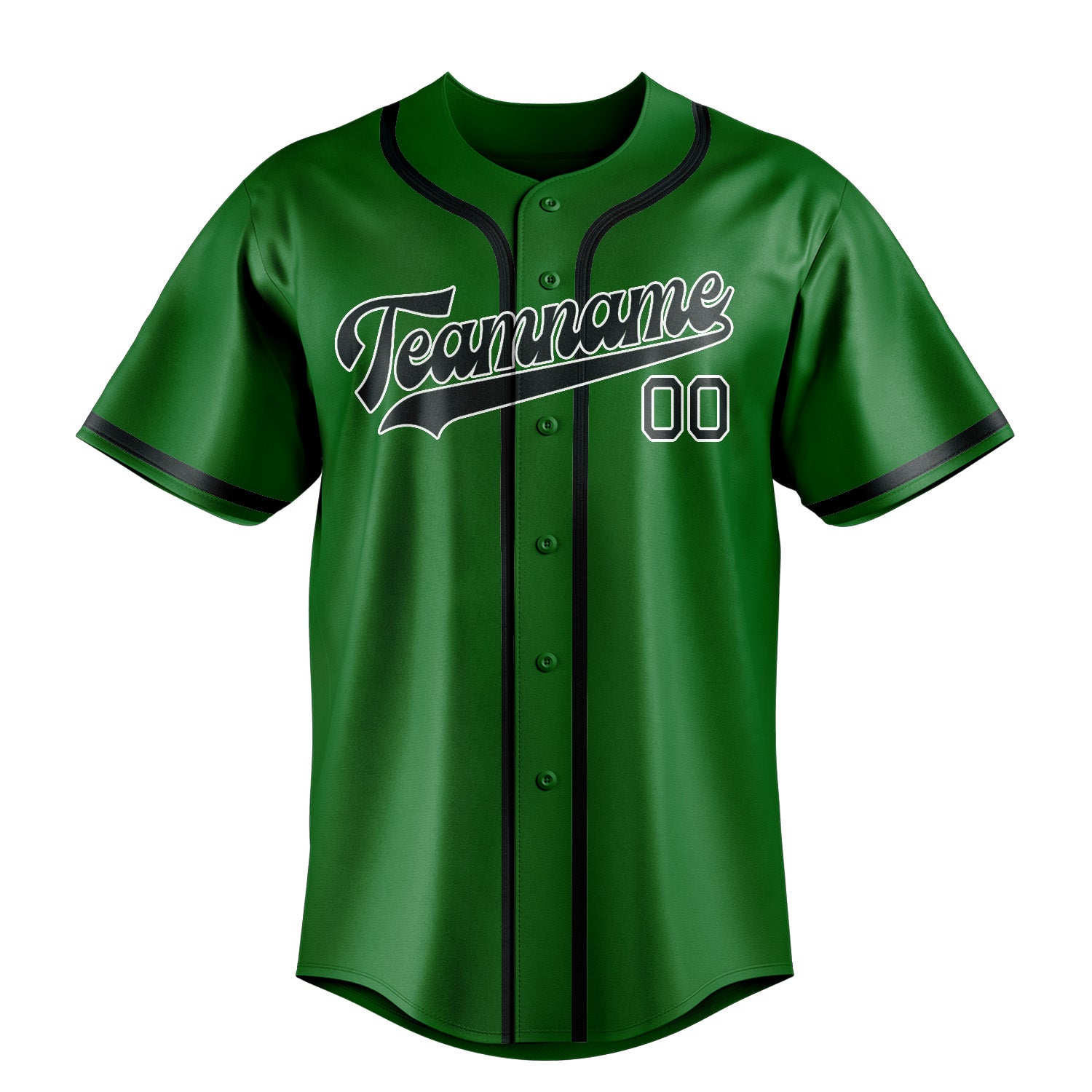 Custom Emerald Green Dark Grey Baseball Jersey