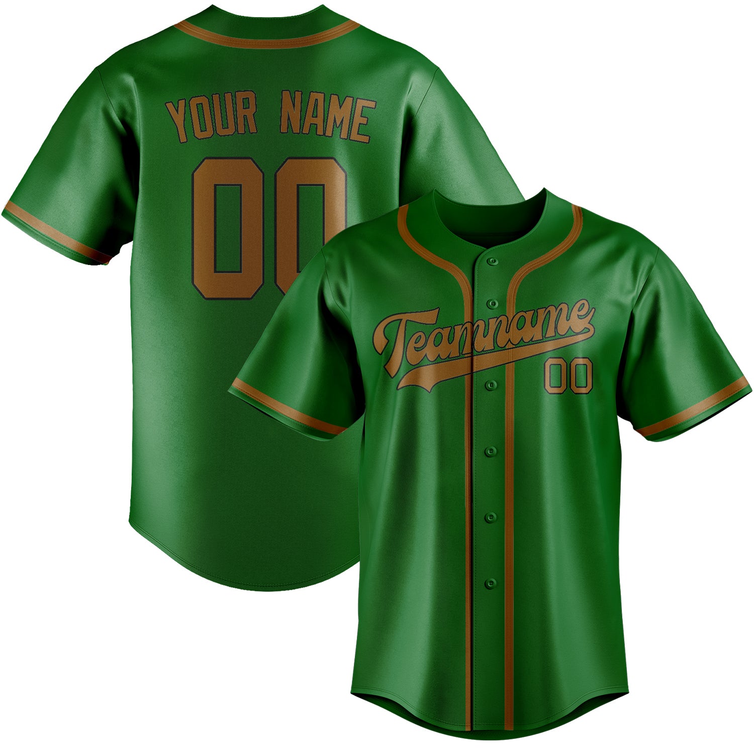 Custom Emerald Green Khaki Baseball Jersey