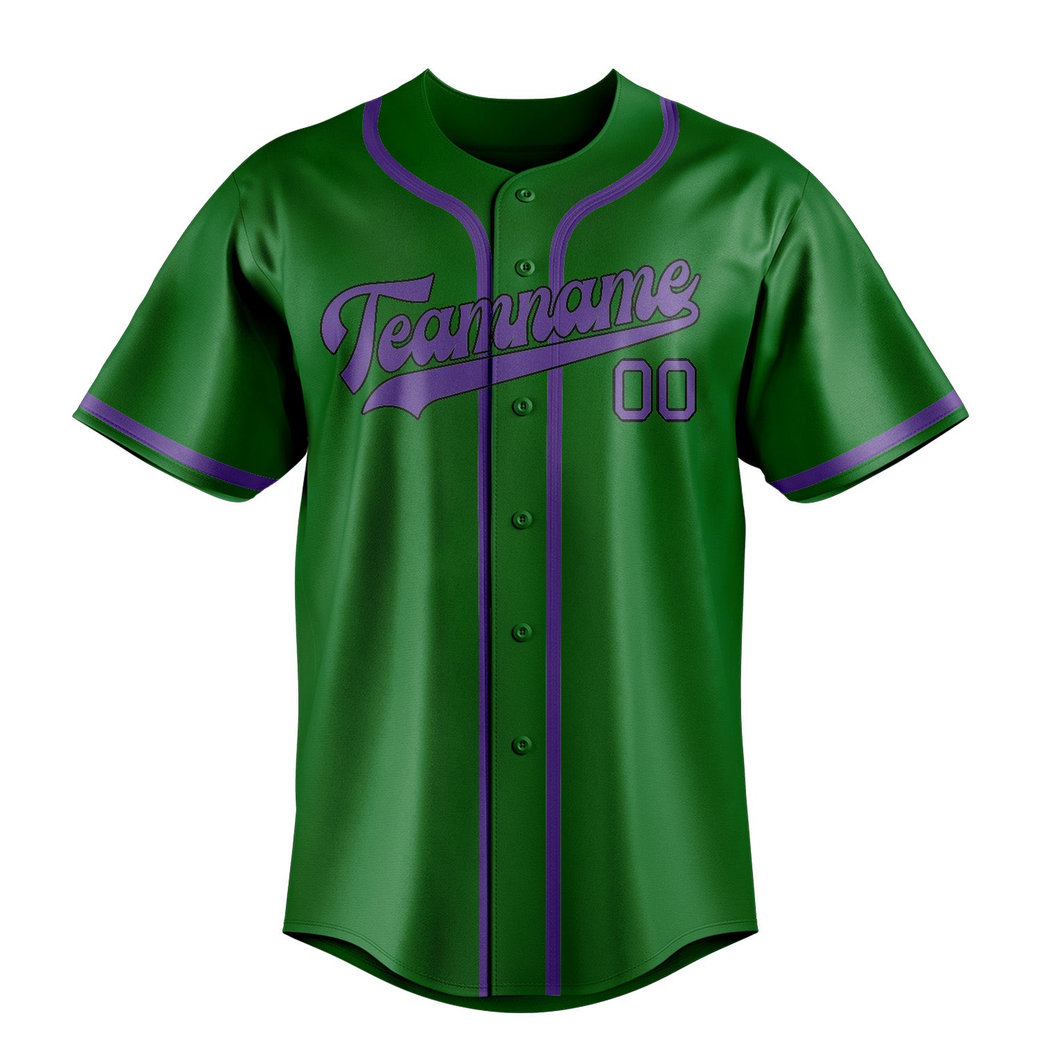 Custom Emerald Green Light Purple Baseball Jersey
