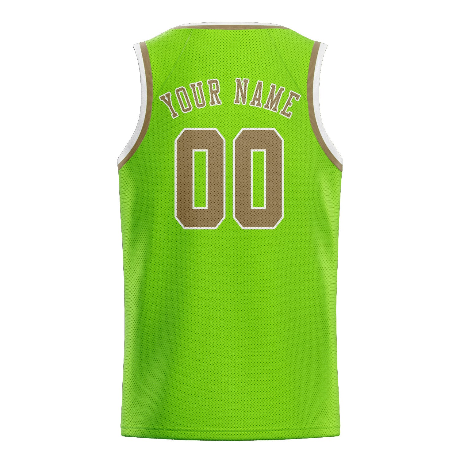 Custom Emerald Green Light Khaki Basketball Jersey