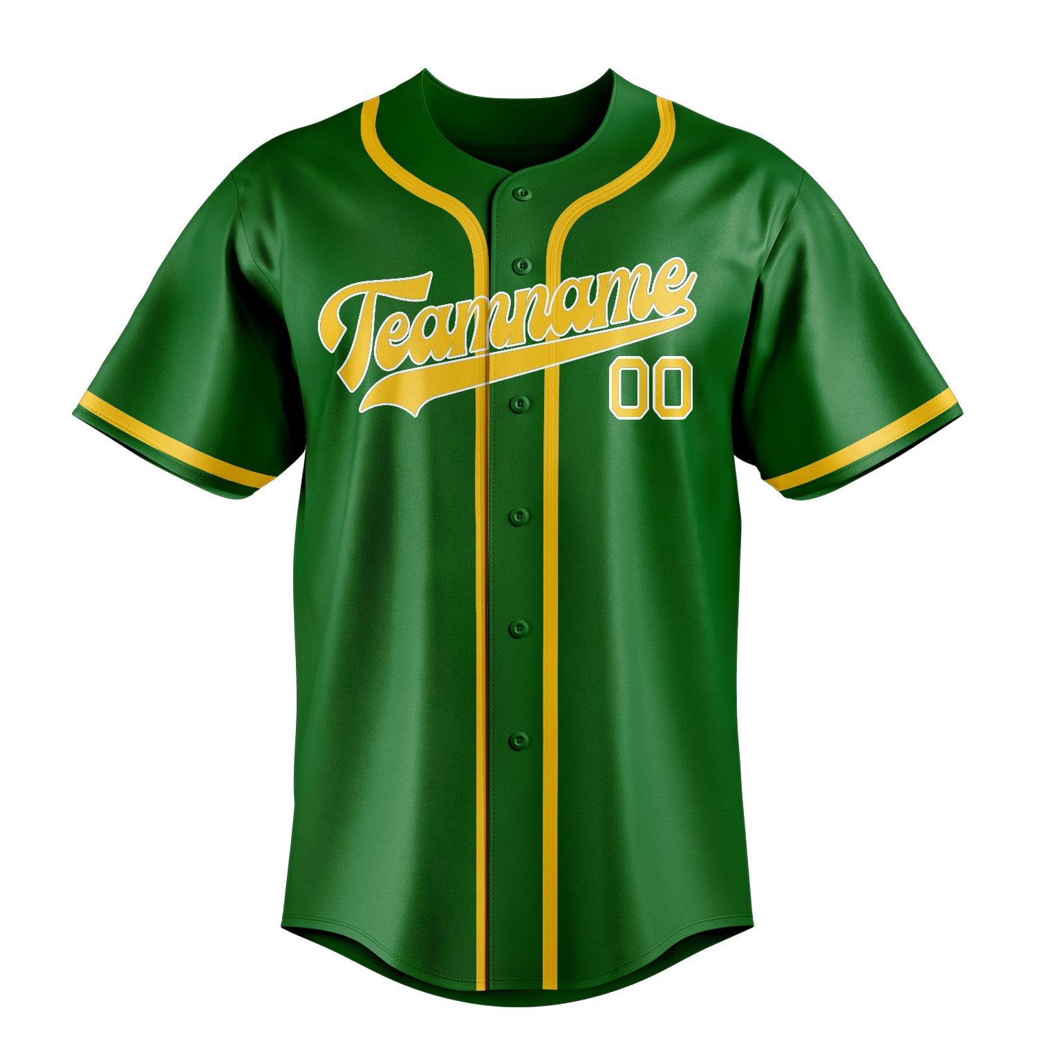 Custom Emerald Green Gold Baseball Jersey