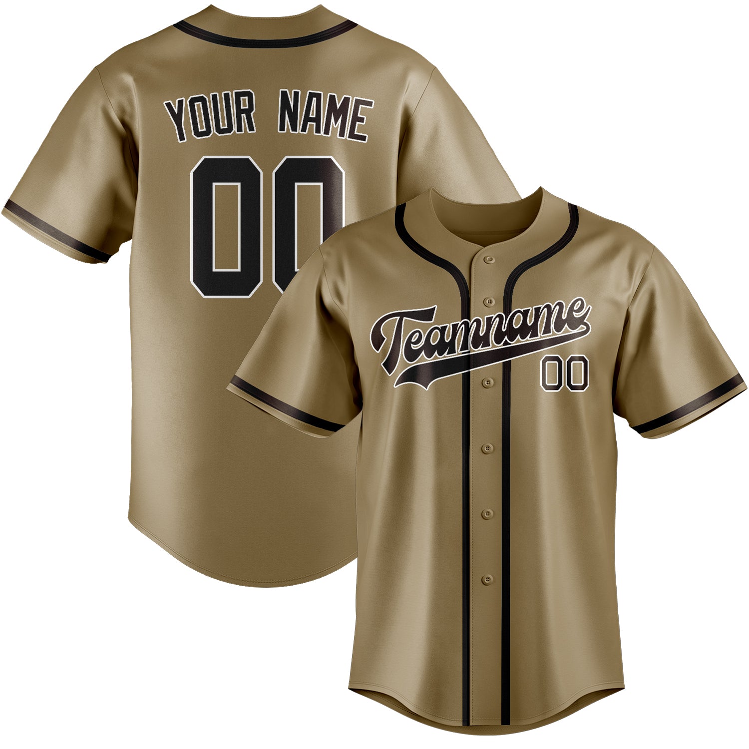 Custom Light Khaki Brown Baseball Jersey