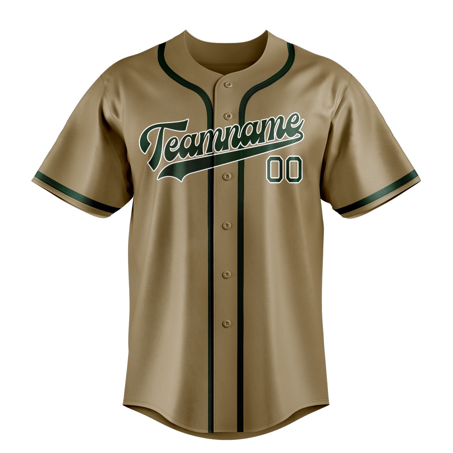 Custom Light Khaki Green Baseball Jersey