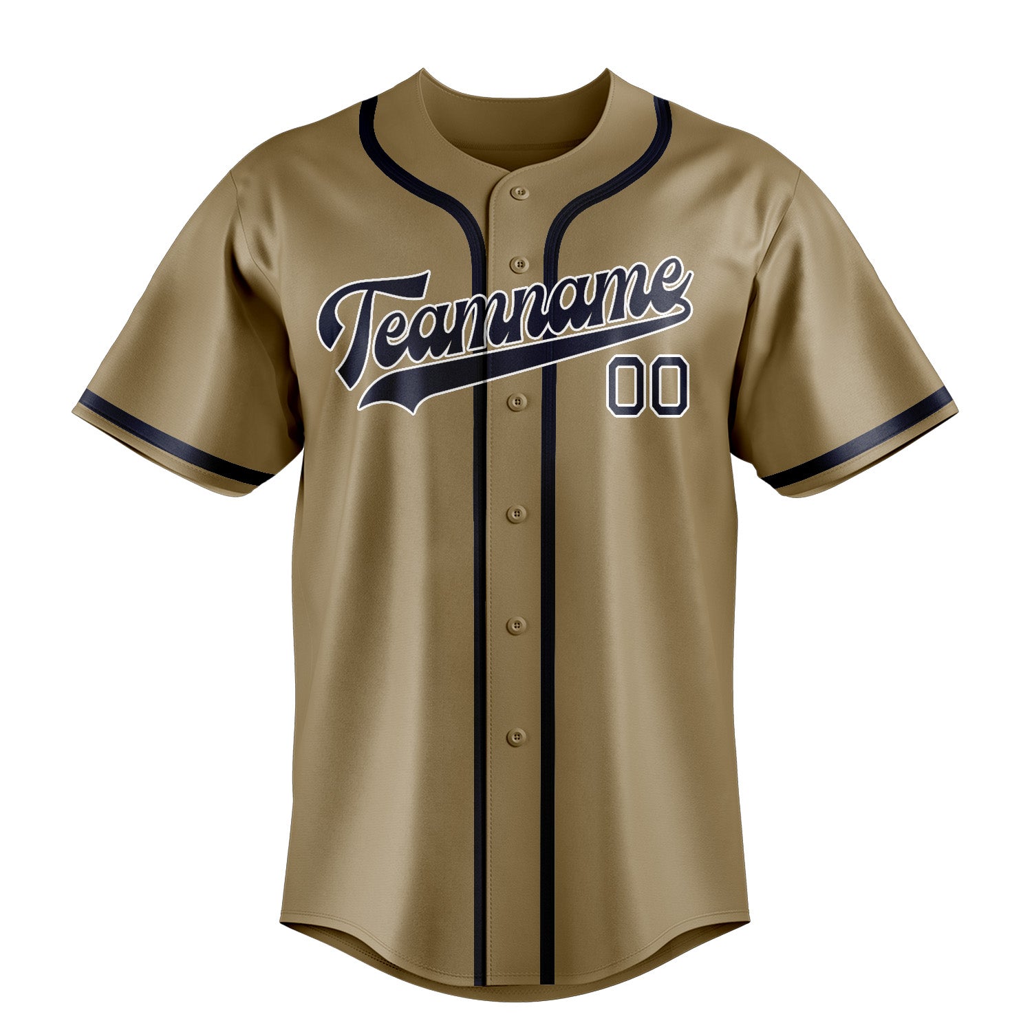 Custom Light Khaki Navy Baseball Jersey