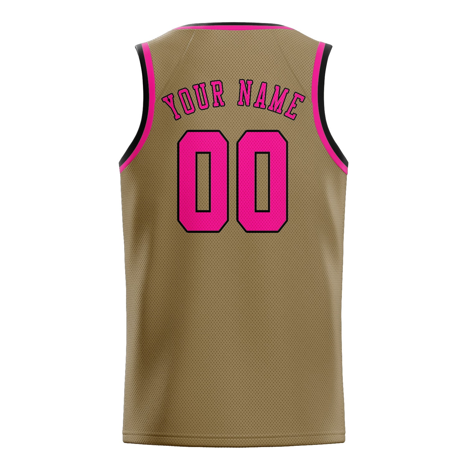 Custom Light Khaki Pink Basketball Jersey