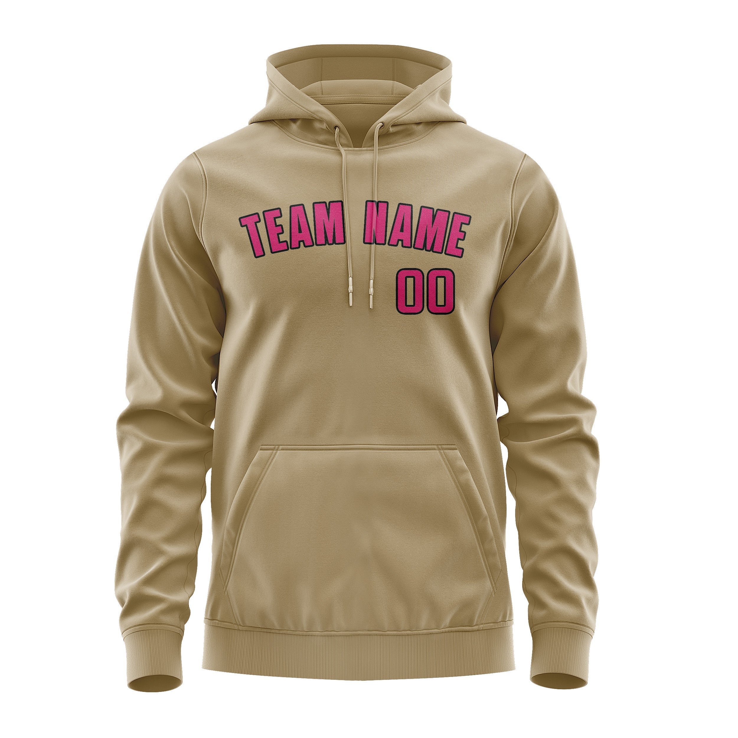 Custom Light Khaki Pink Hoodie