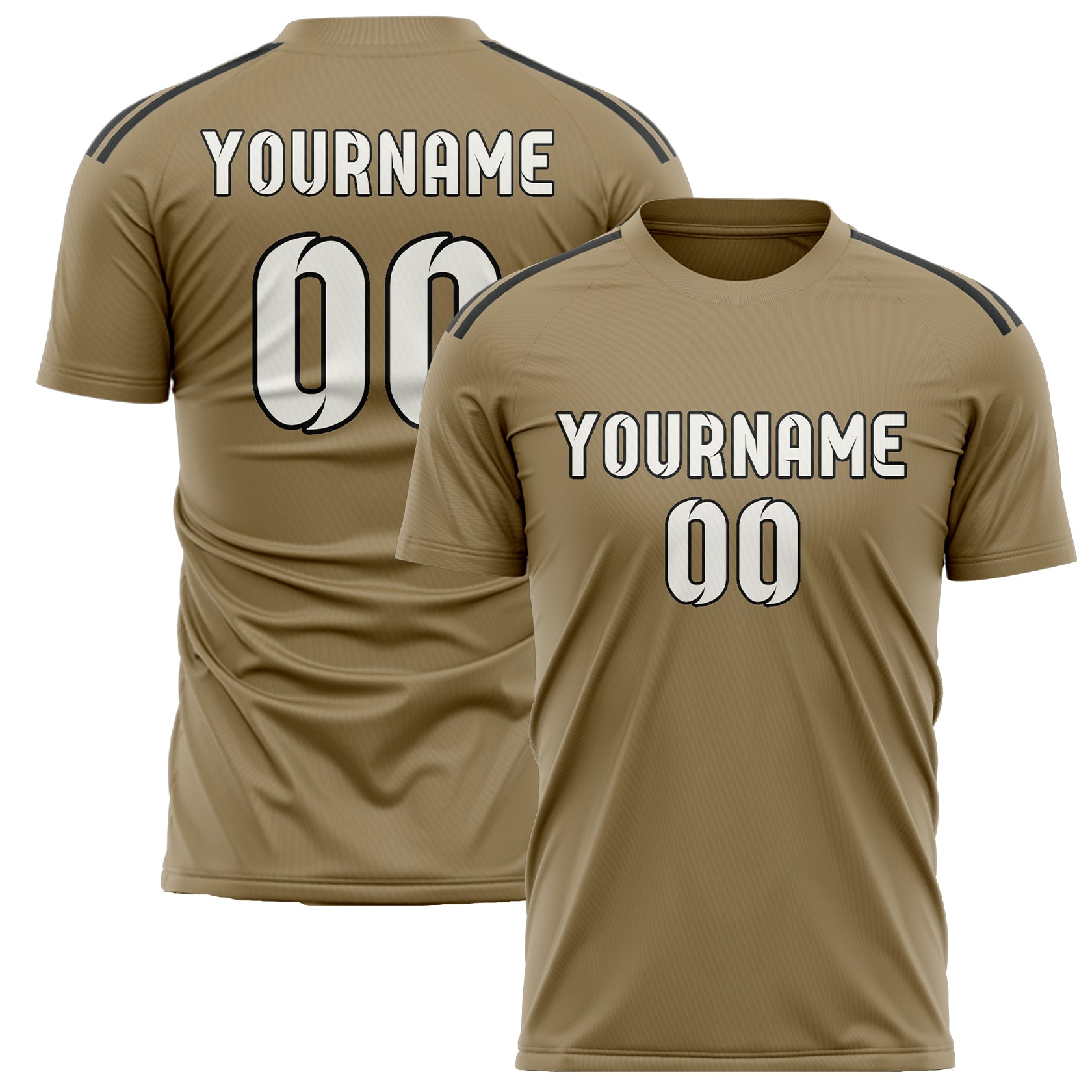 Custom Light Khaki White Soccer Jersey