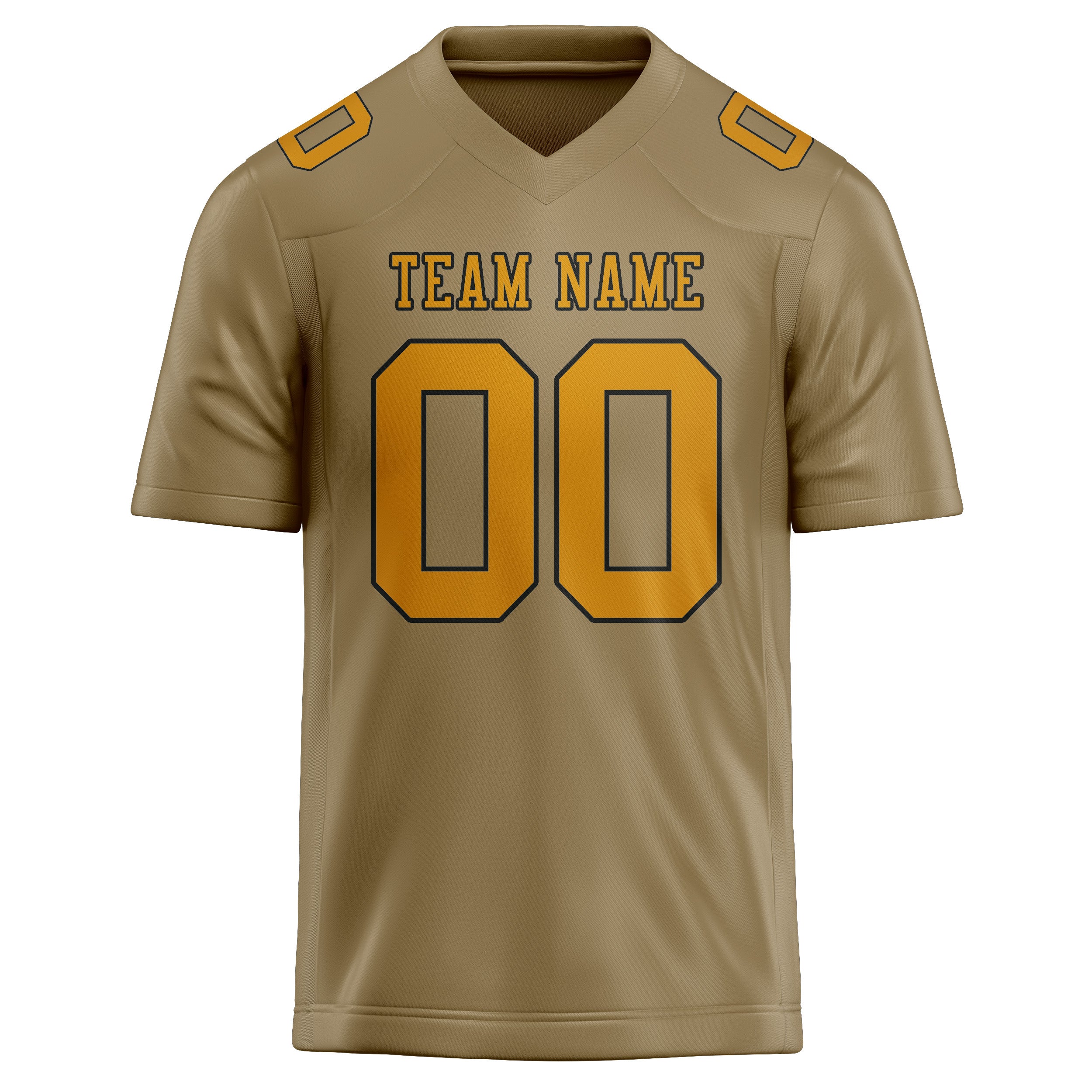 Custom Light Khaki Yellow Football Jersey