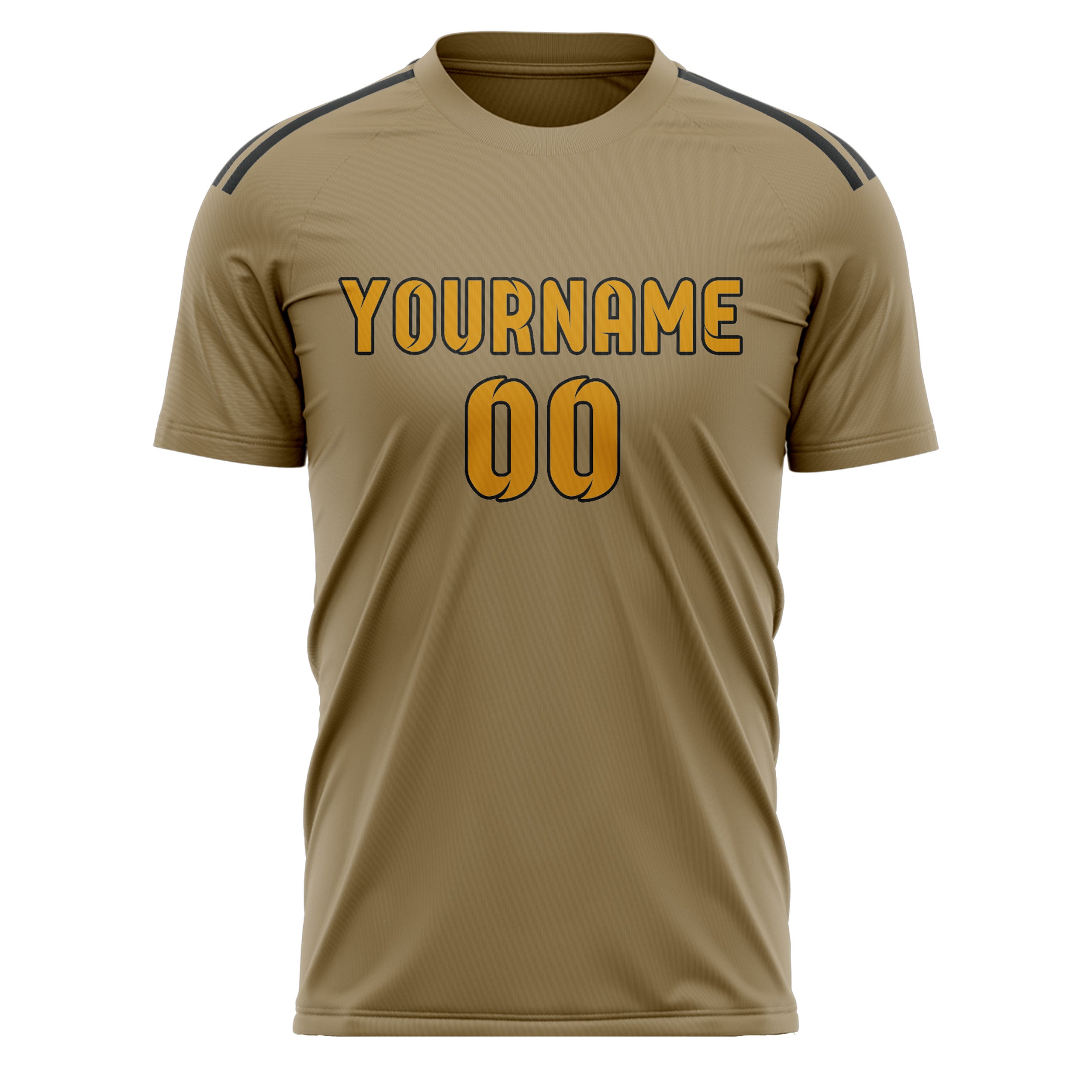 Custom Light Khaki Yellow Soccer Jersey