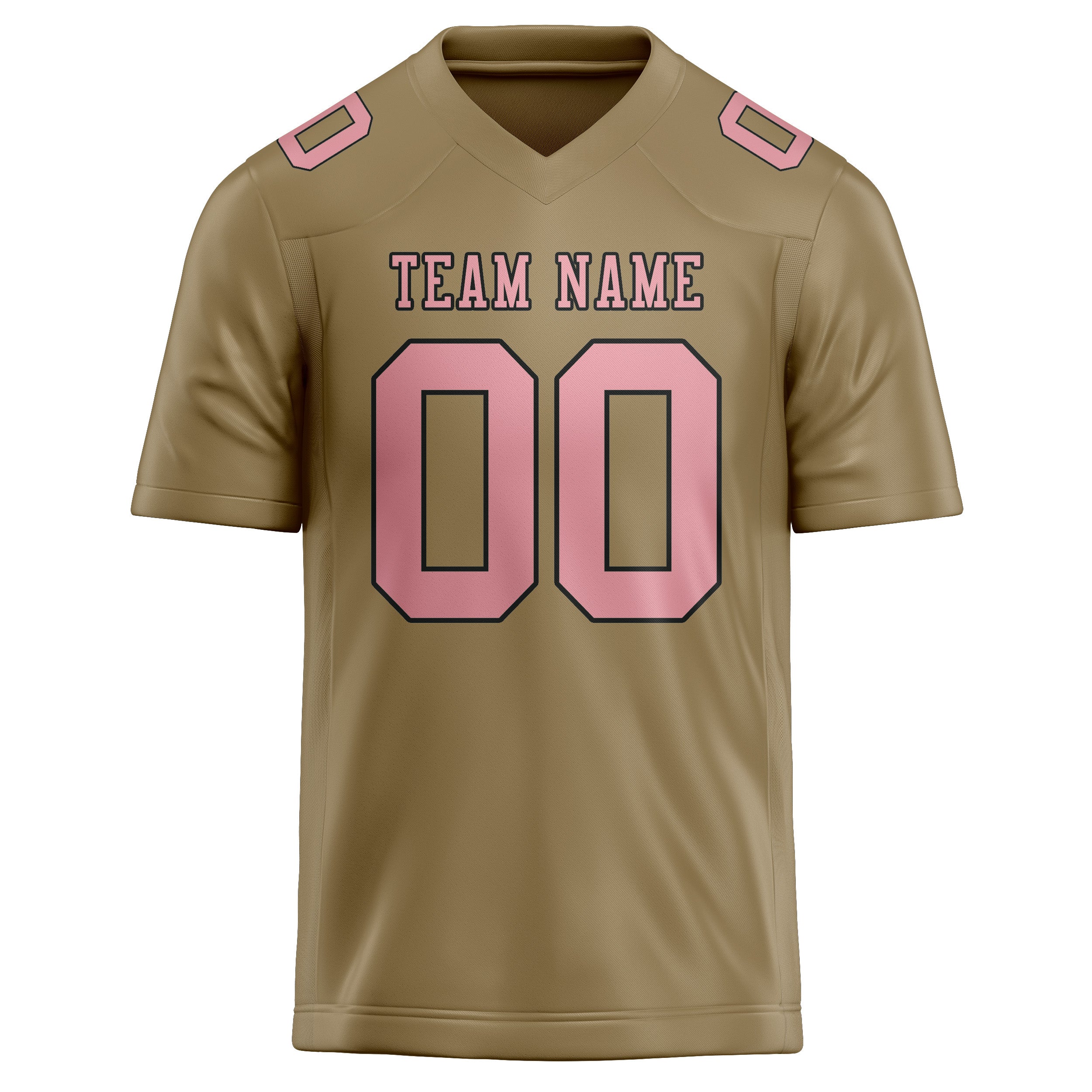 Custom Light Khaki Light Pink Football Jersey