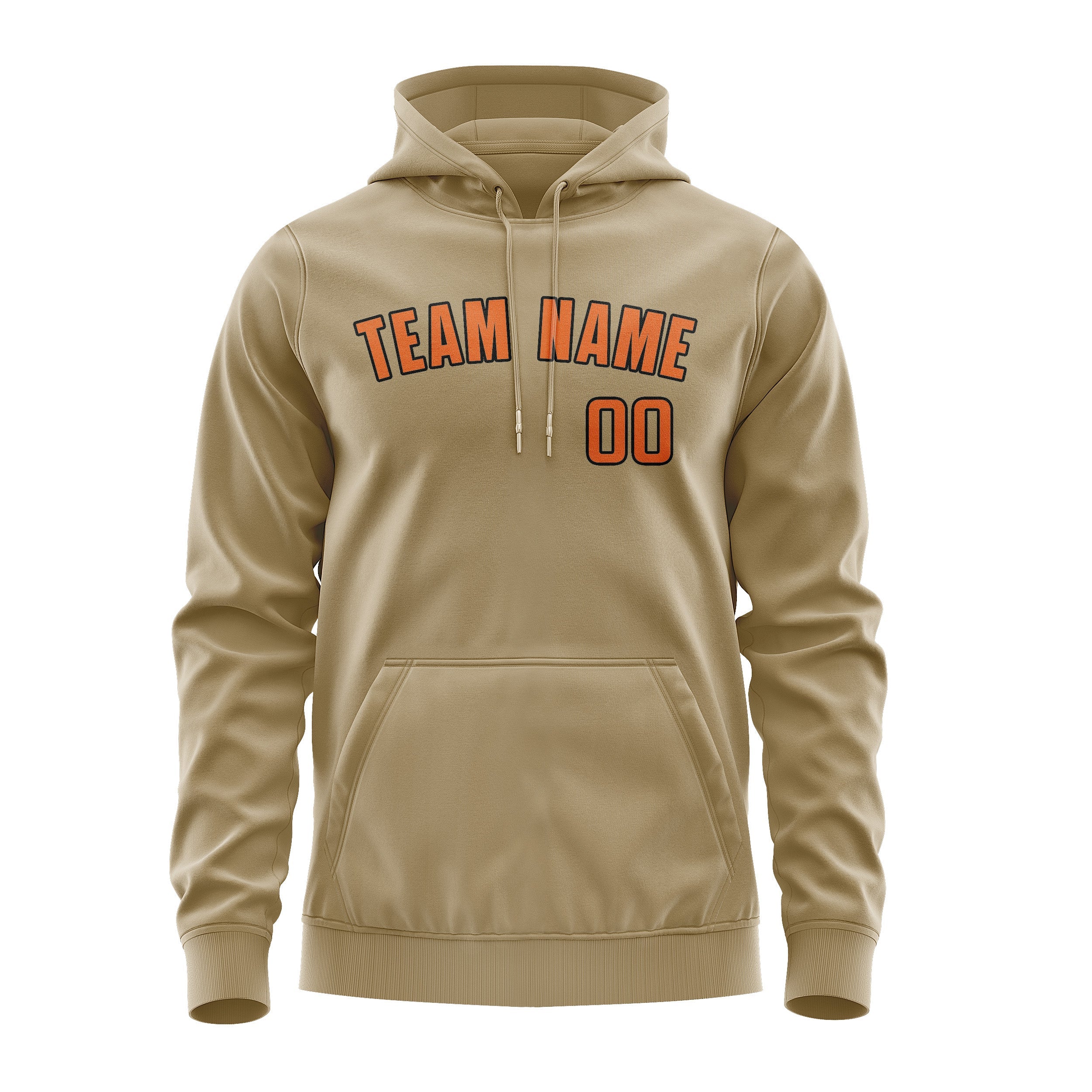 Custom Light Khaki Orange Hoodie