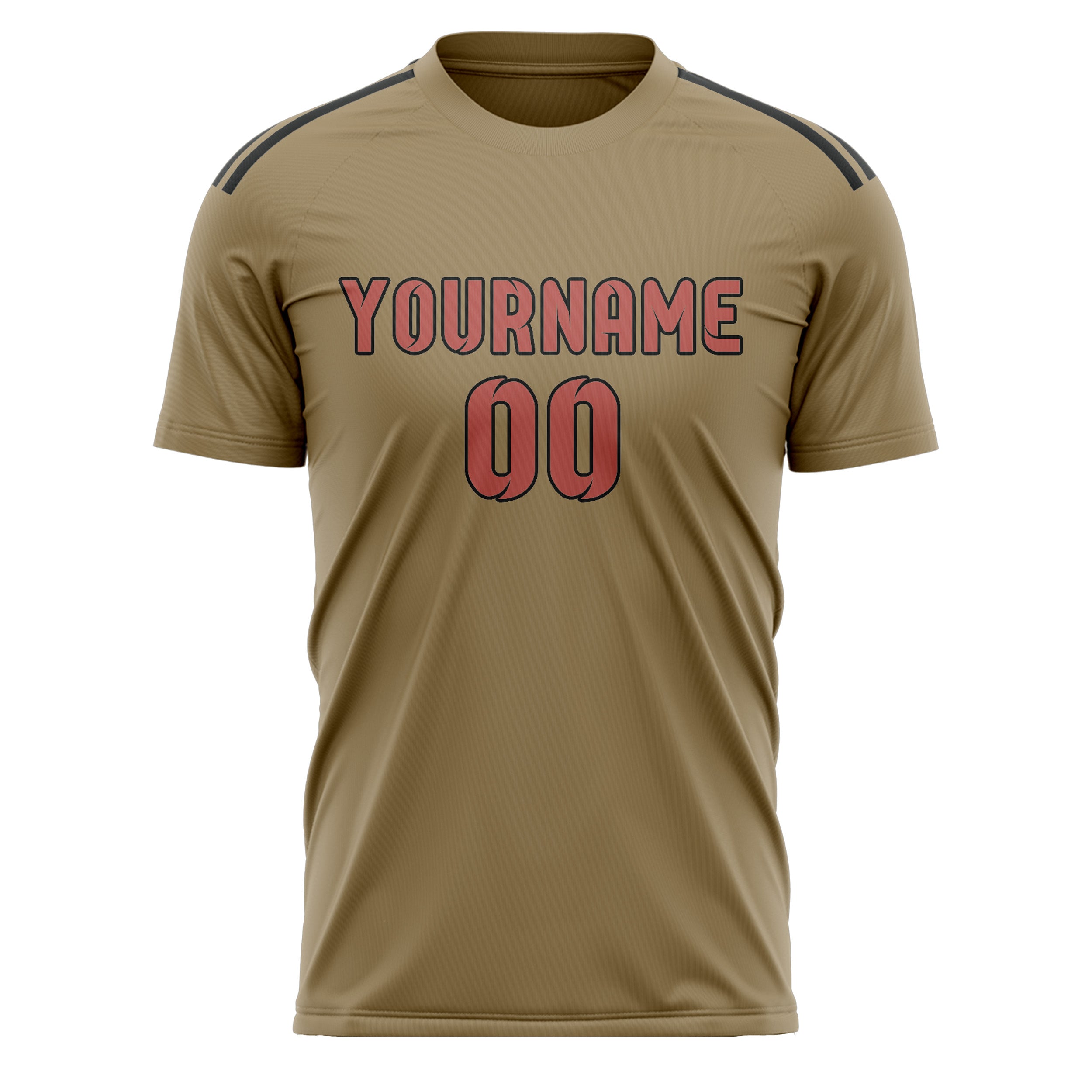Custom Light Khaki Copper Rose Soccer Jersey