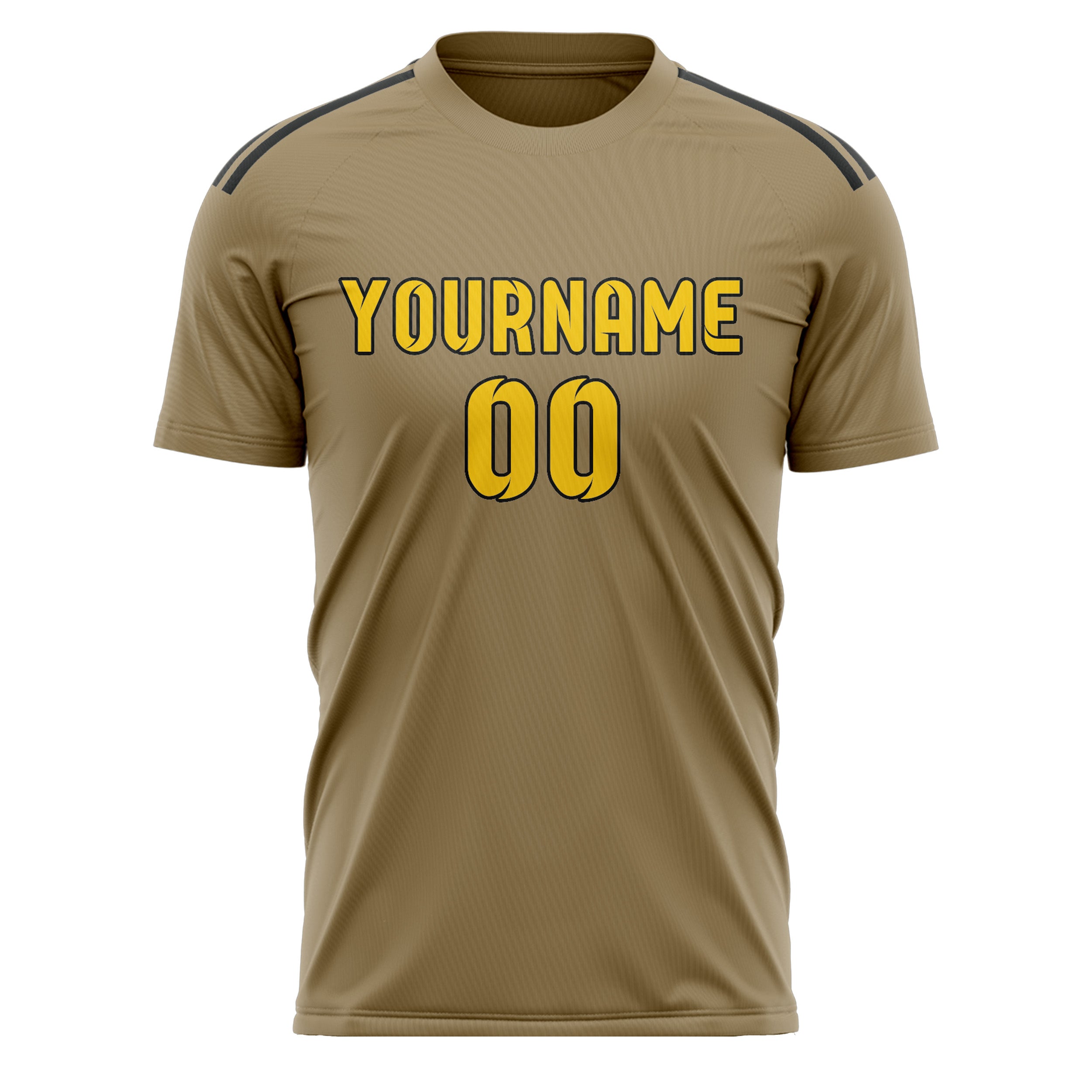 Custom Light Khaki Gold Soccer Jersey