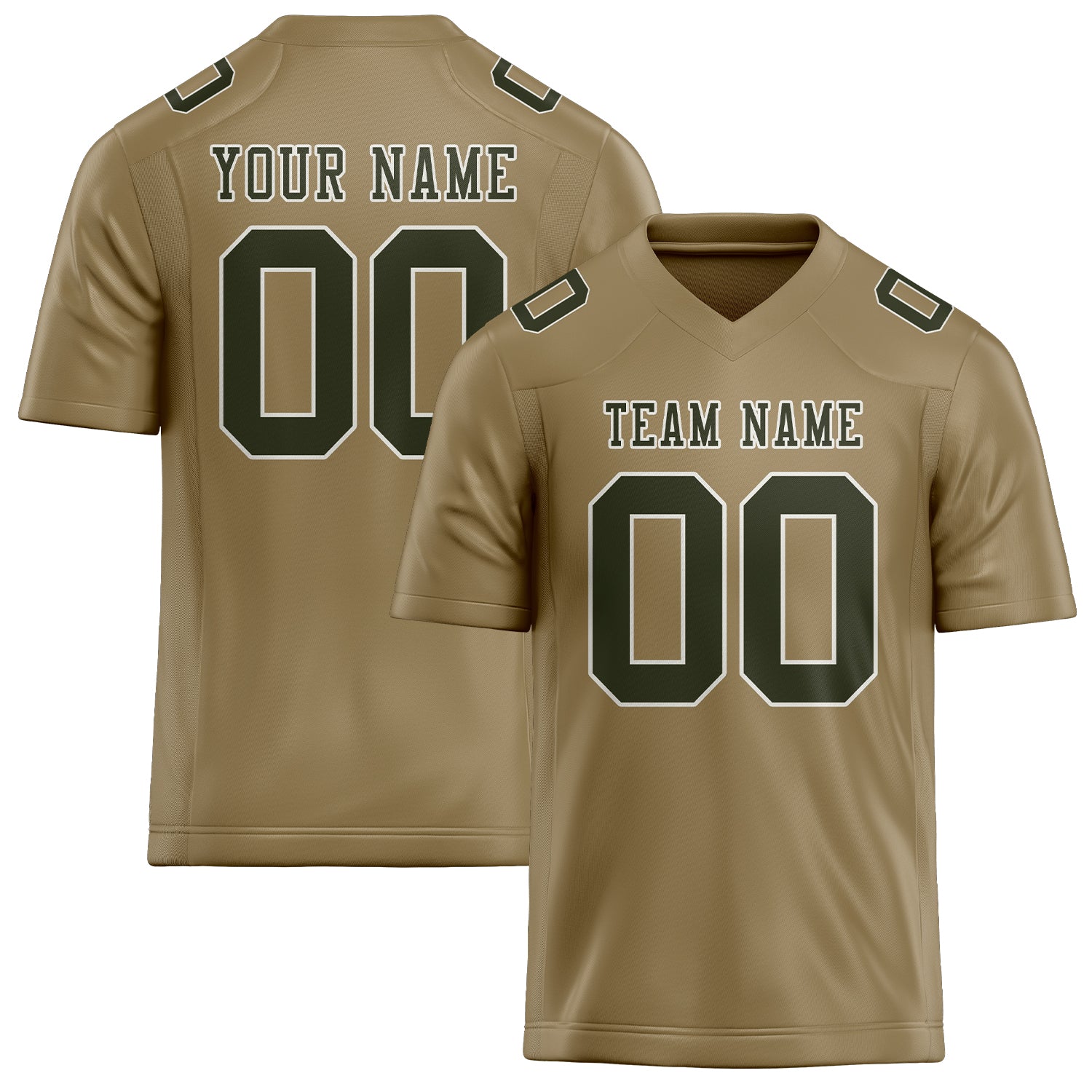 Custom Light Khaki Olive Football Jersey