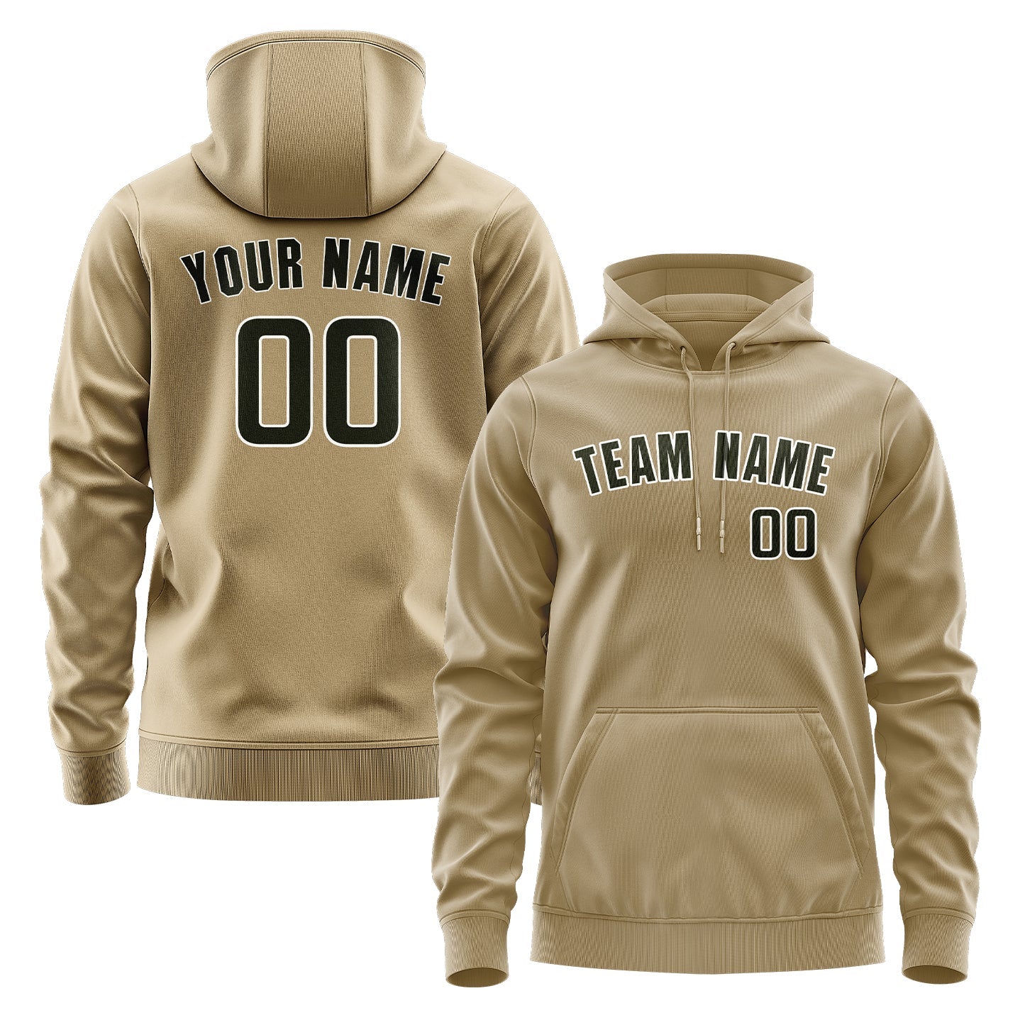Custom Light Khaki Olive Hoodie