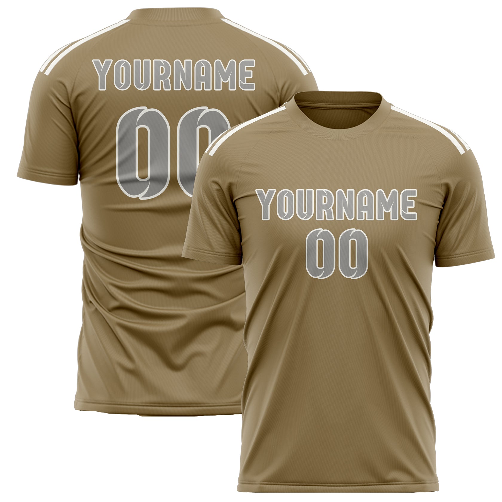 Custom Light Khaki Gray Soccer Jersey