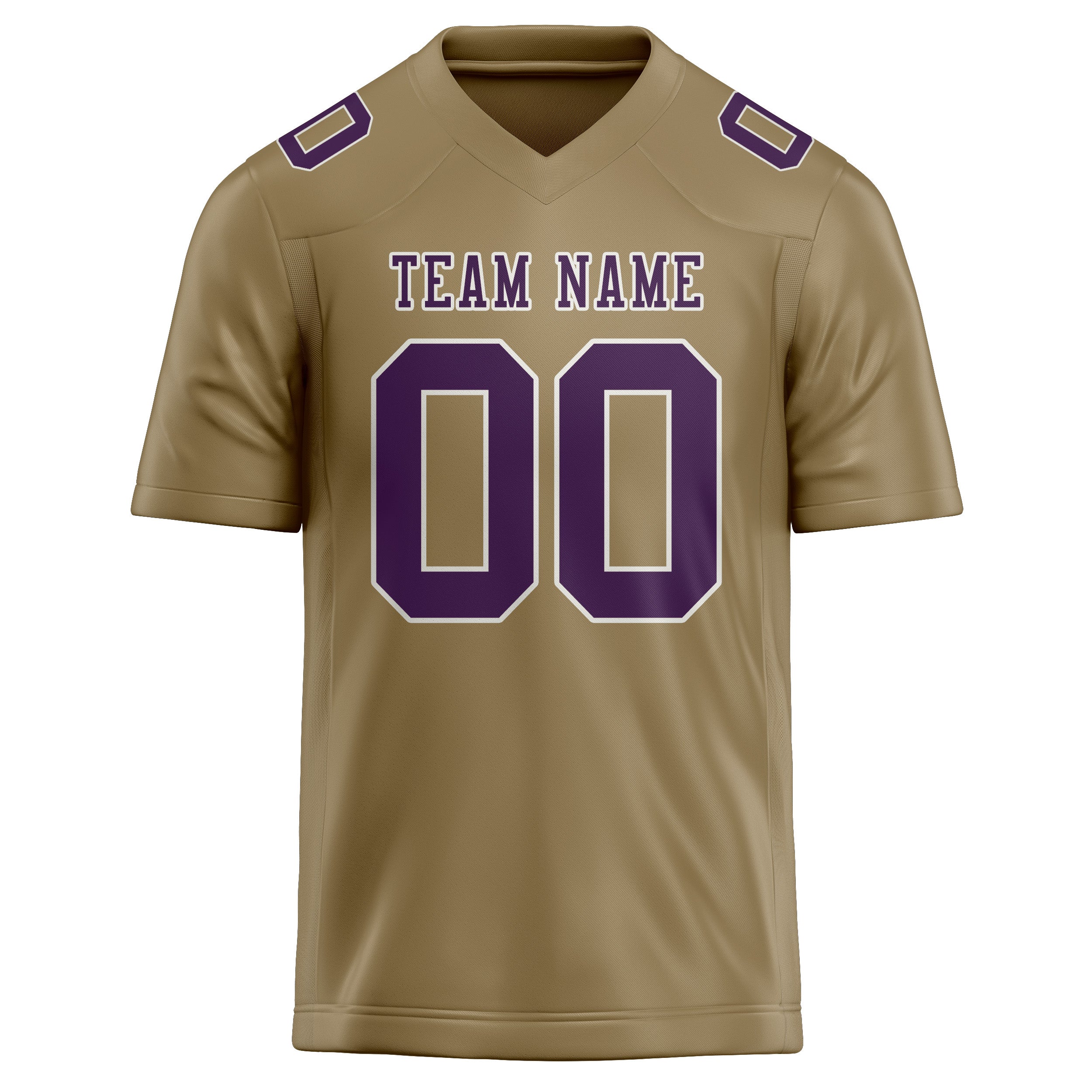 Custom Light Khaki Purple Football Jersey